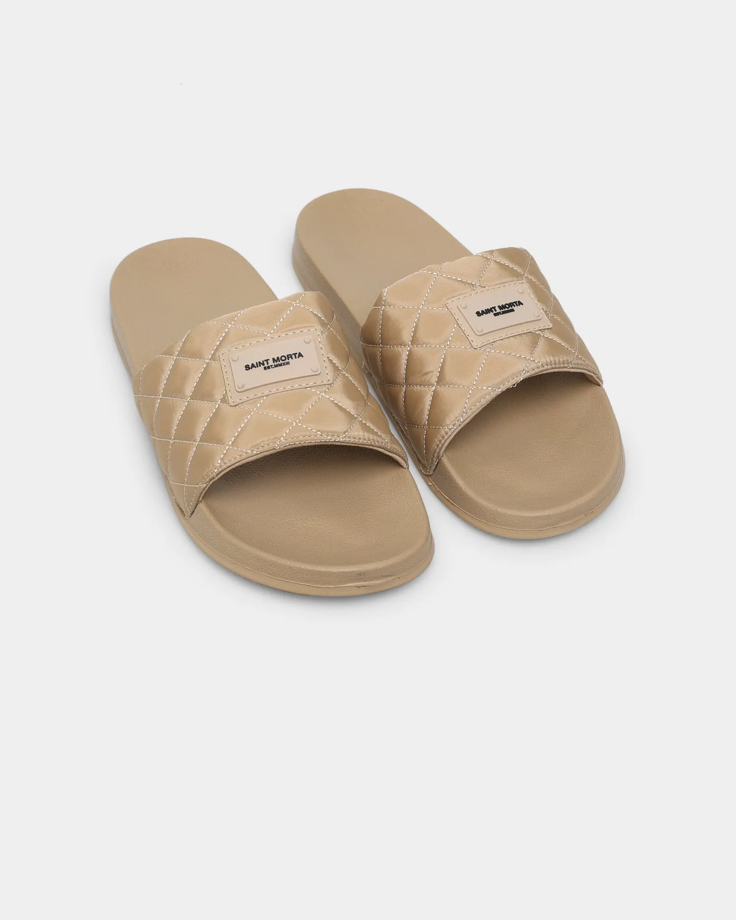 Saint Morta Annex Quilted Slides Stone Soft Material