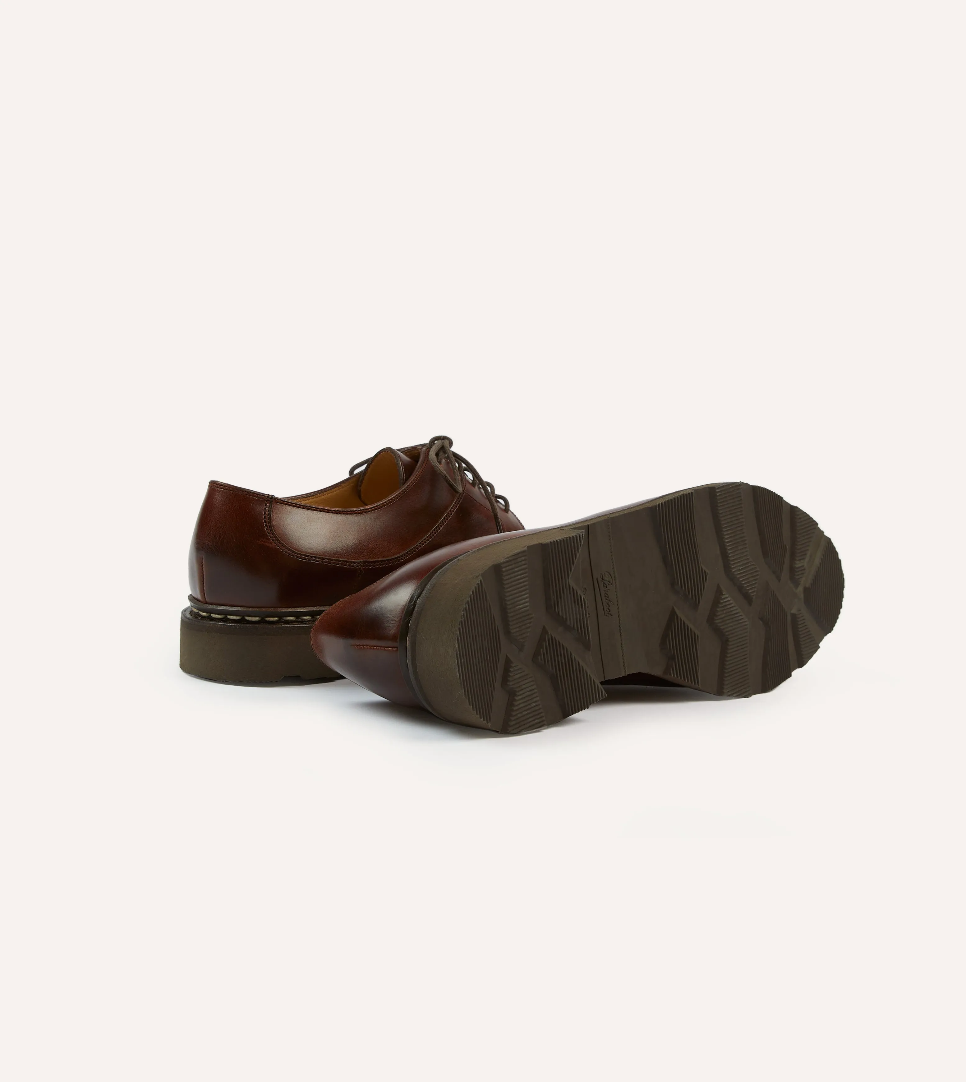 Paraboot Avignon Brown Leather Derby Shoe Gloss Grain Abrasion resistant