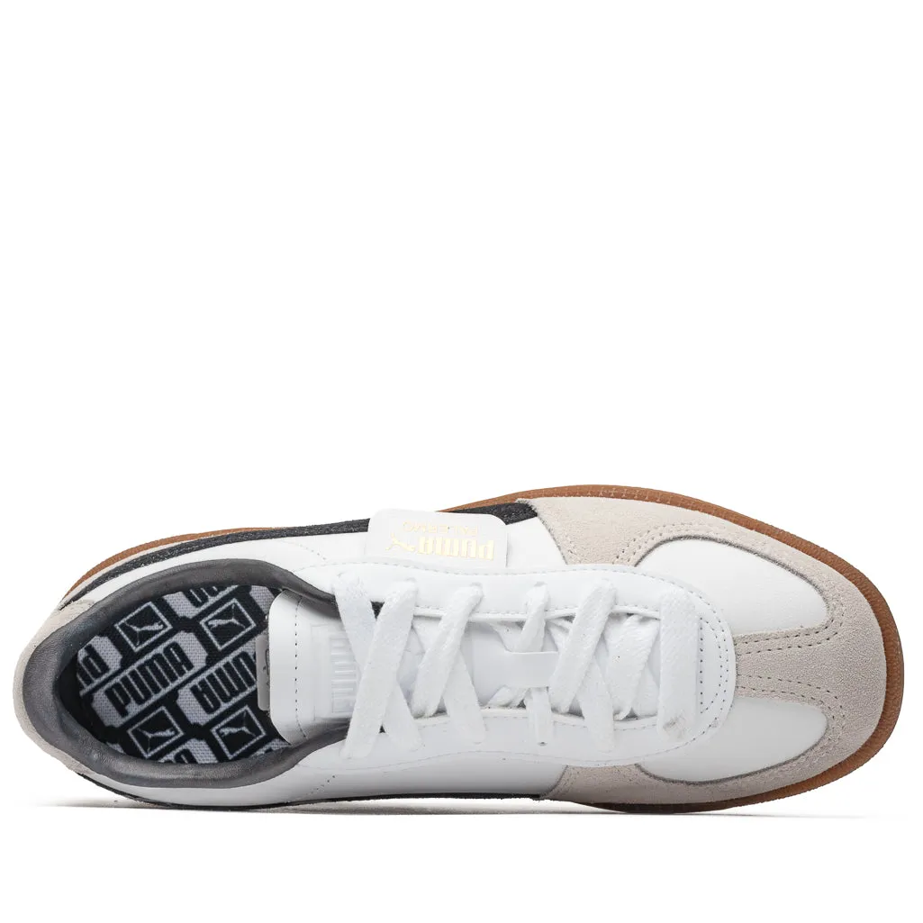 Puma Palermo Leather - White/Vapor Grey Ventilated Panels Comfort Heel
