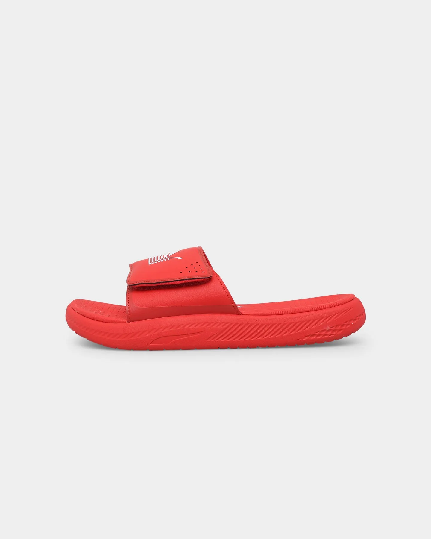 Travel Light Buckle Fit Puma Softride X TMC Slides High Risk Red-Puma White