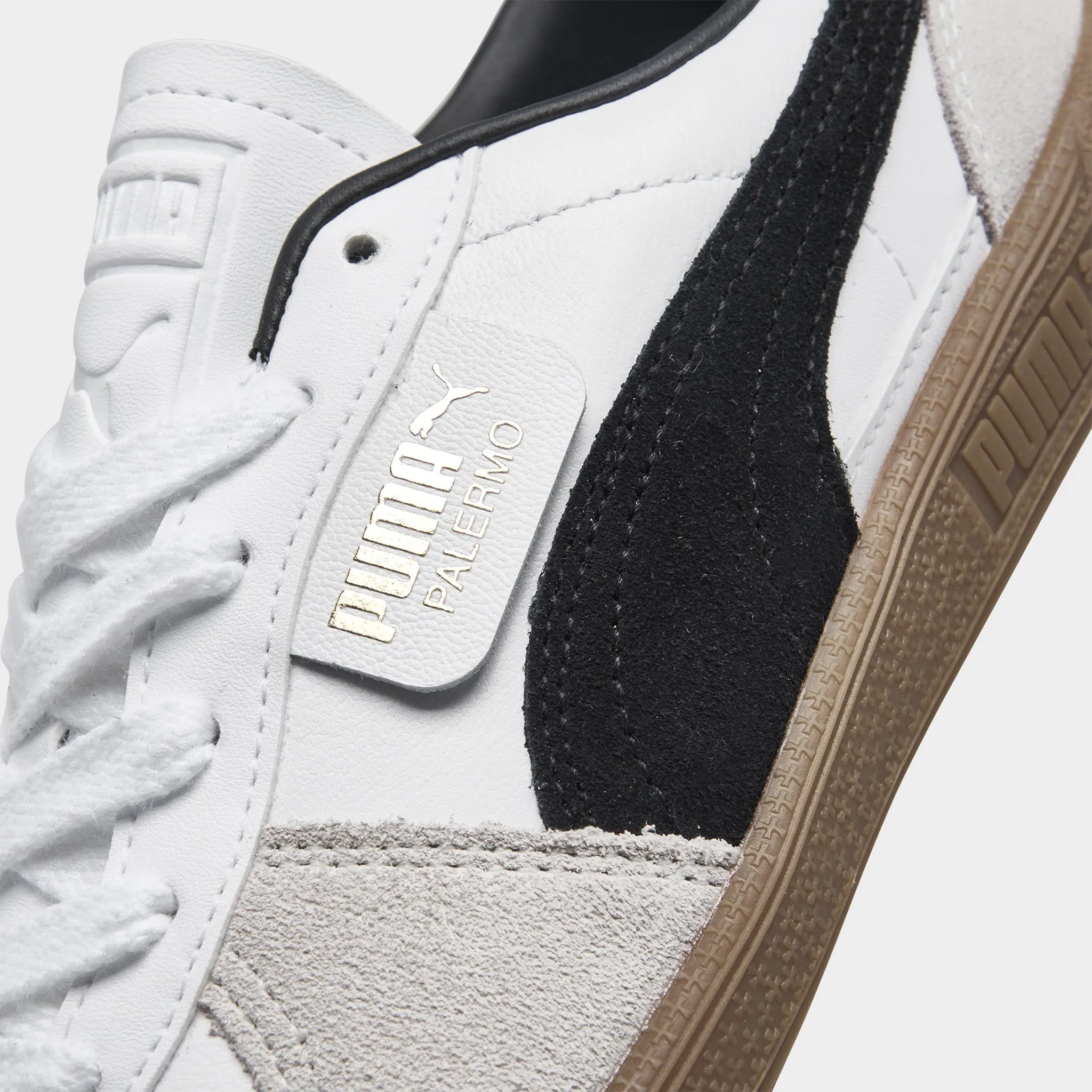 PUMA Women's Palermo Leather White / Vapor Grey - Gum Deep Grip Arch Care