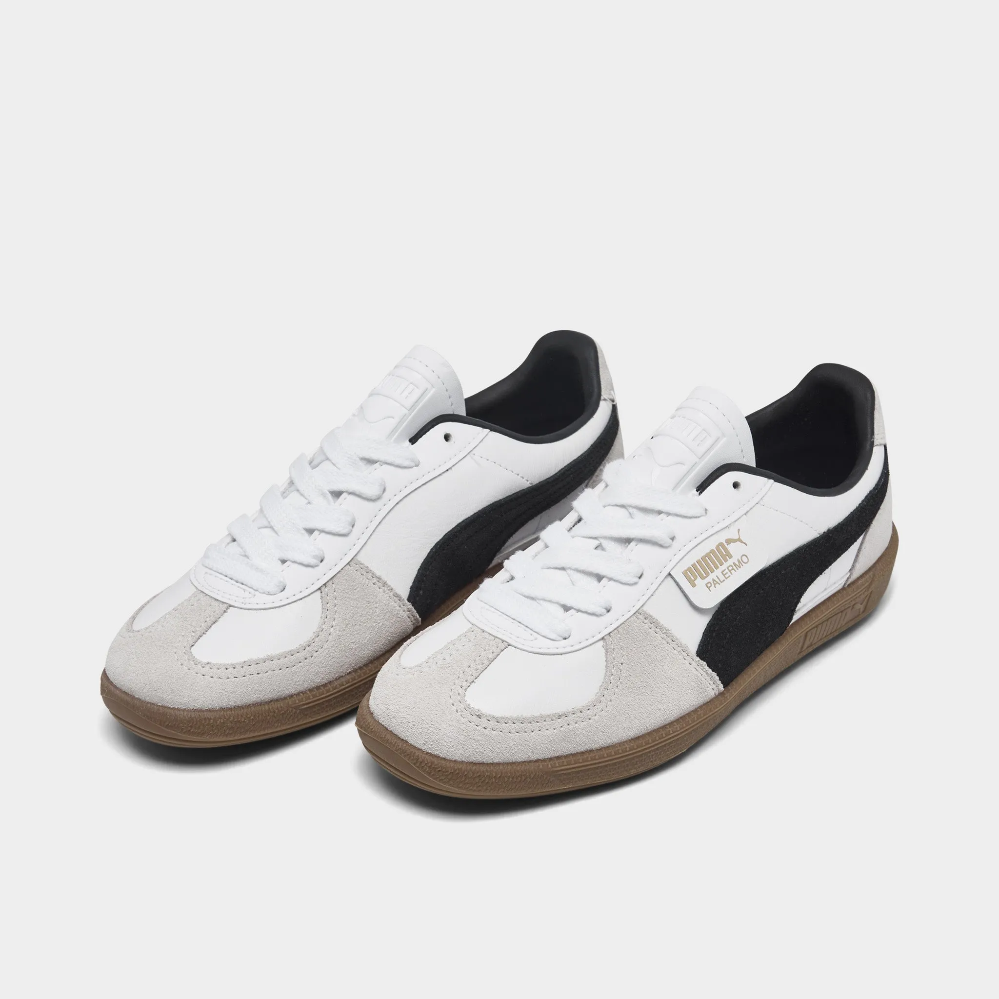 PUMA Women's Palermo Leather White / Vapor Grey - Gum Ocean Walk Firm Ground