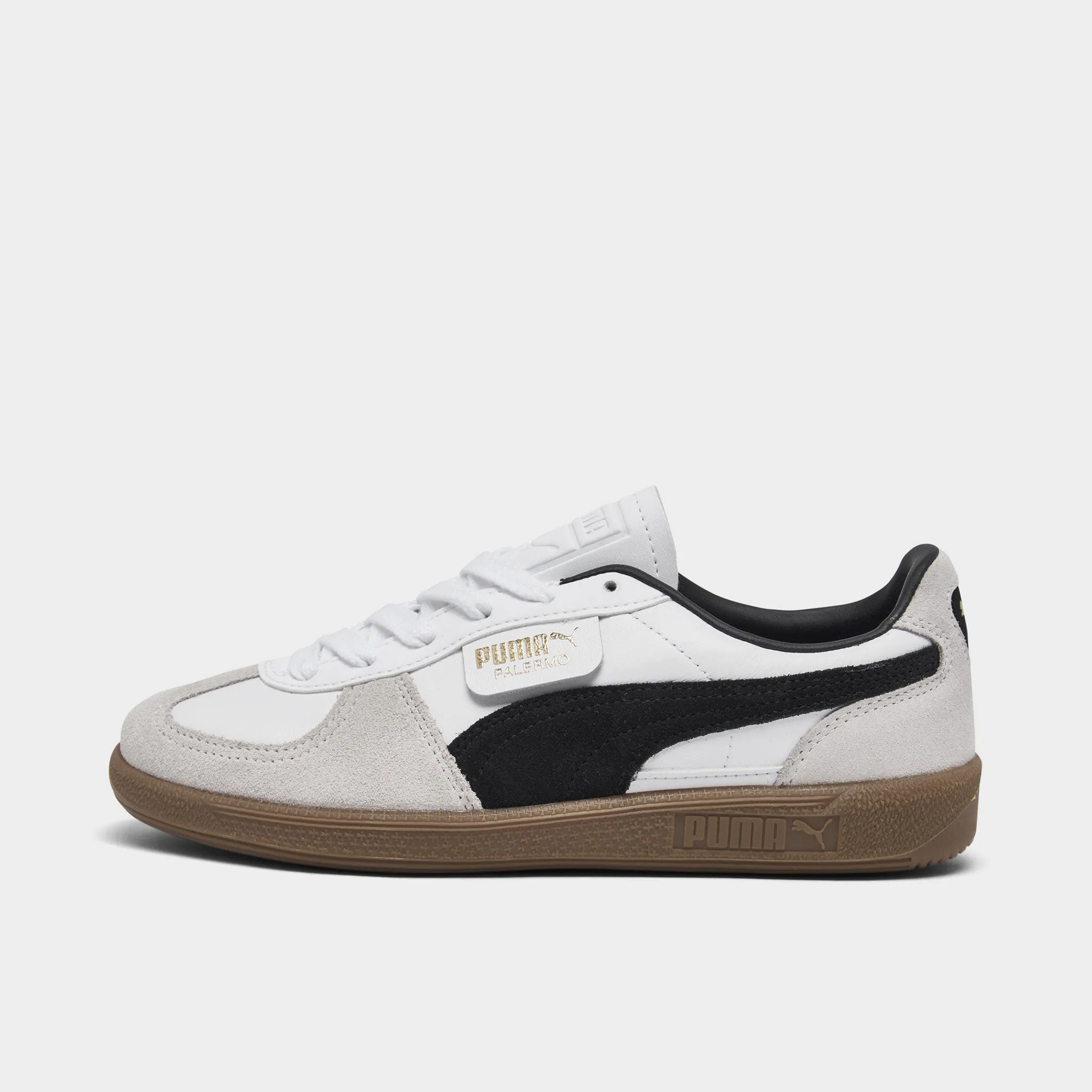 PUMA Women's Palermo Leather White / Vapor Grey - Gum School Style Premium Comfort