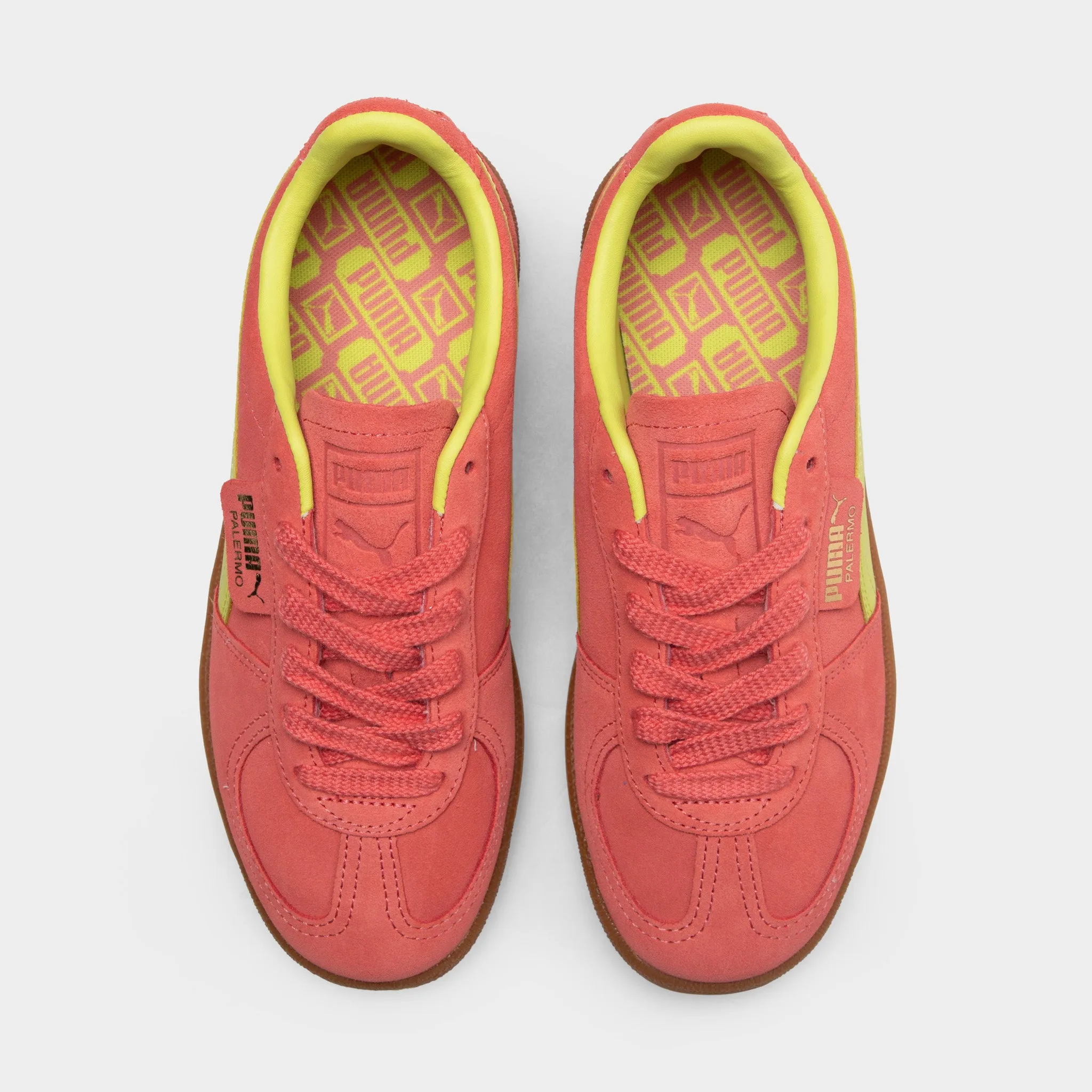 PUMA Women's Palermo Salmon / Lime Sheen - Gum Rubber Outsole Japan Neat