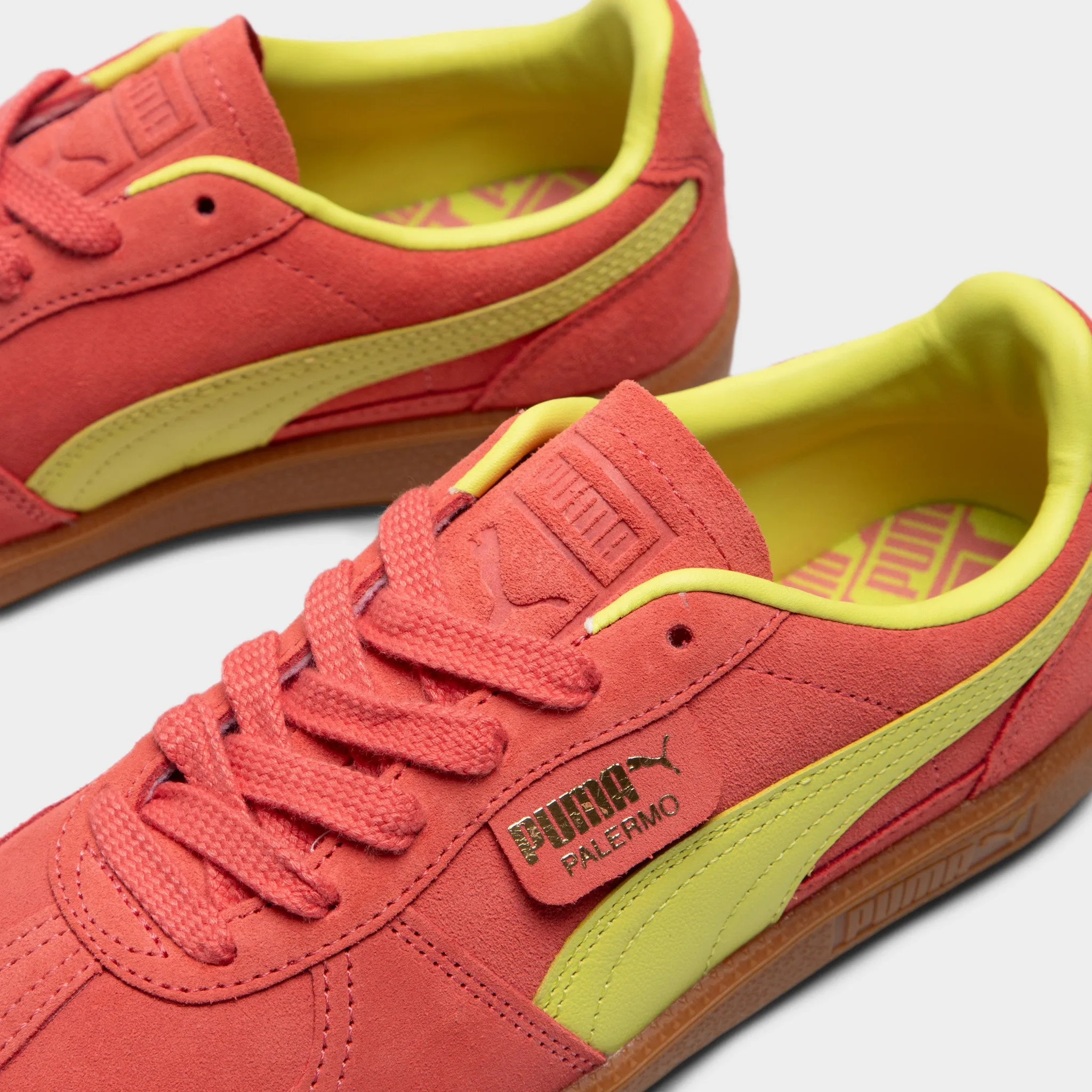 mesh material Fun Hike PUMA Women's Palermo Salmon / Lime Sheen - Gum