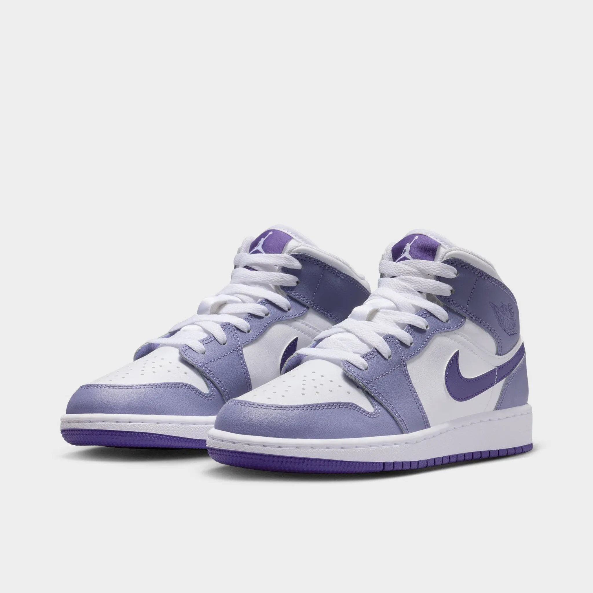 Jordan 1 Mid GS Dusty Amethyst / Court Purple - White Step Free