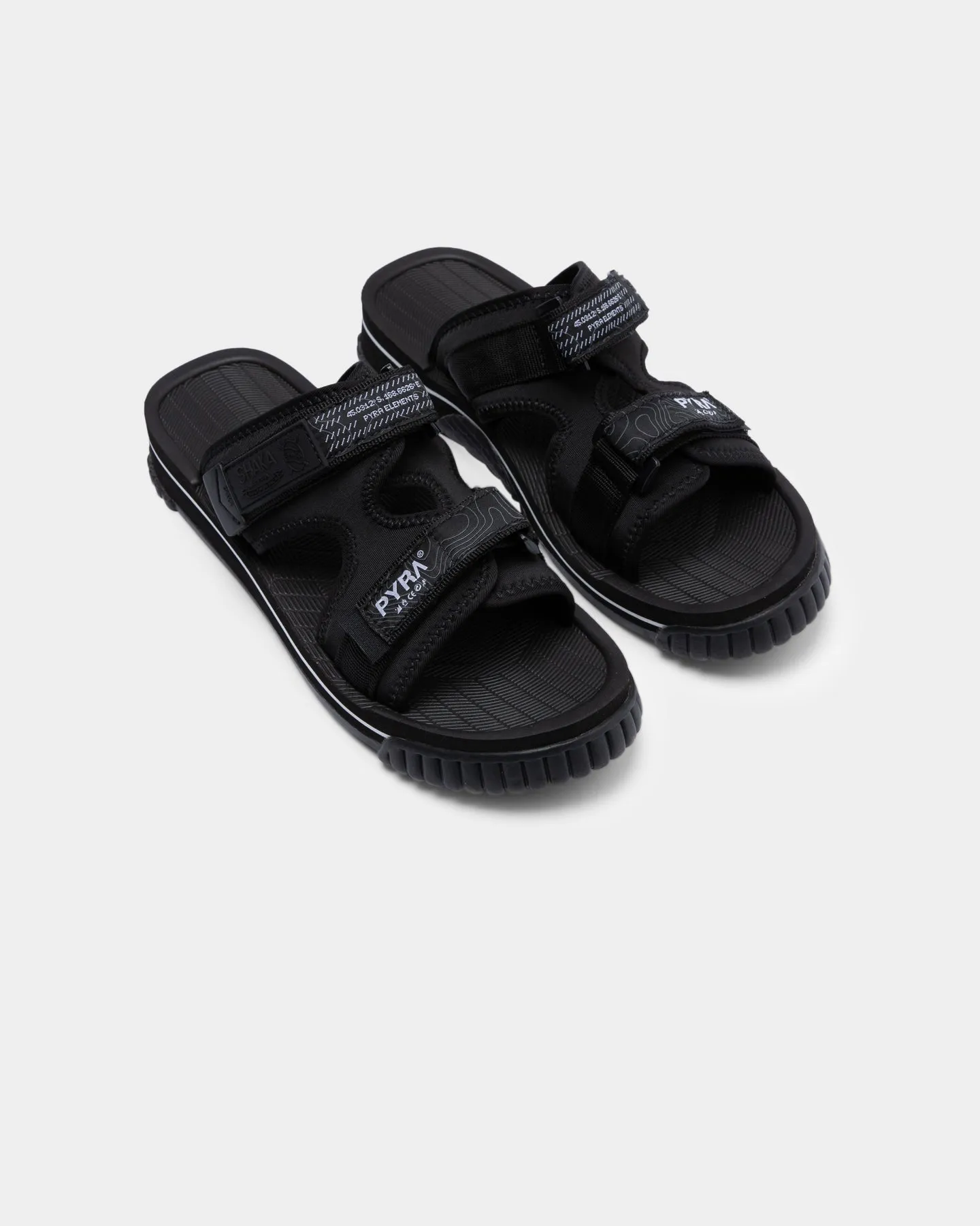 PYRA Men's PYRA? x Shaka Chill Out Sandal Black Flexible Design Jungle Path