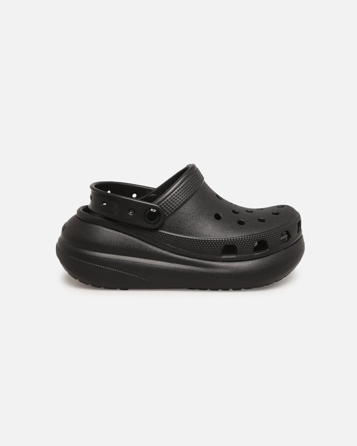 snowy Heel Support Crocs Crush Clog Black