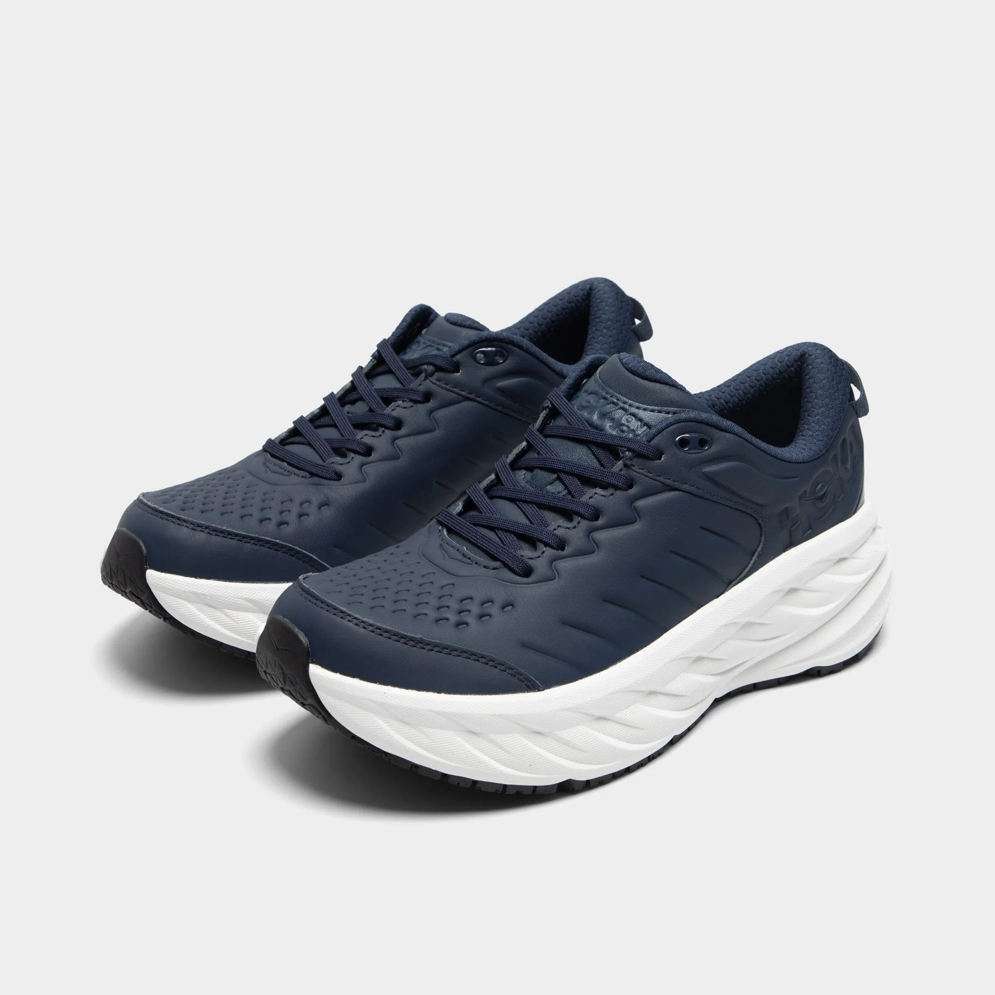 Hoka Bondi SR Black / White Wrinkle Resistant