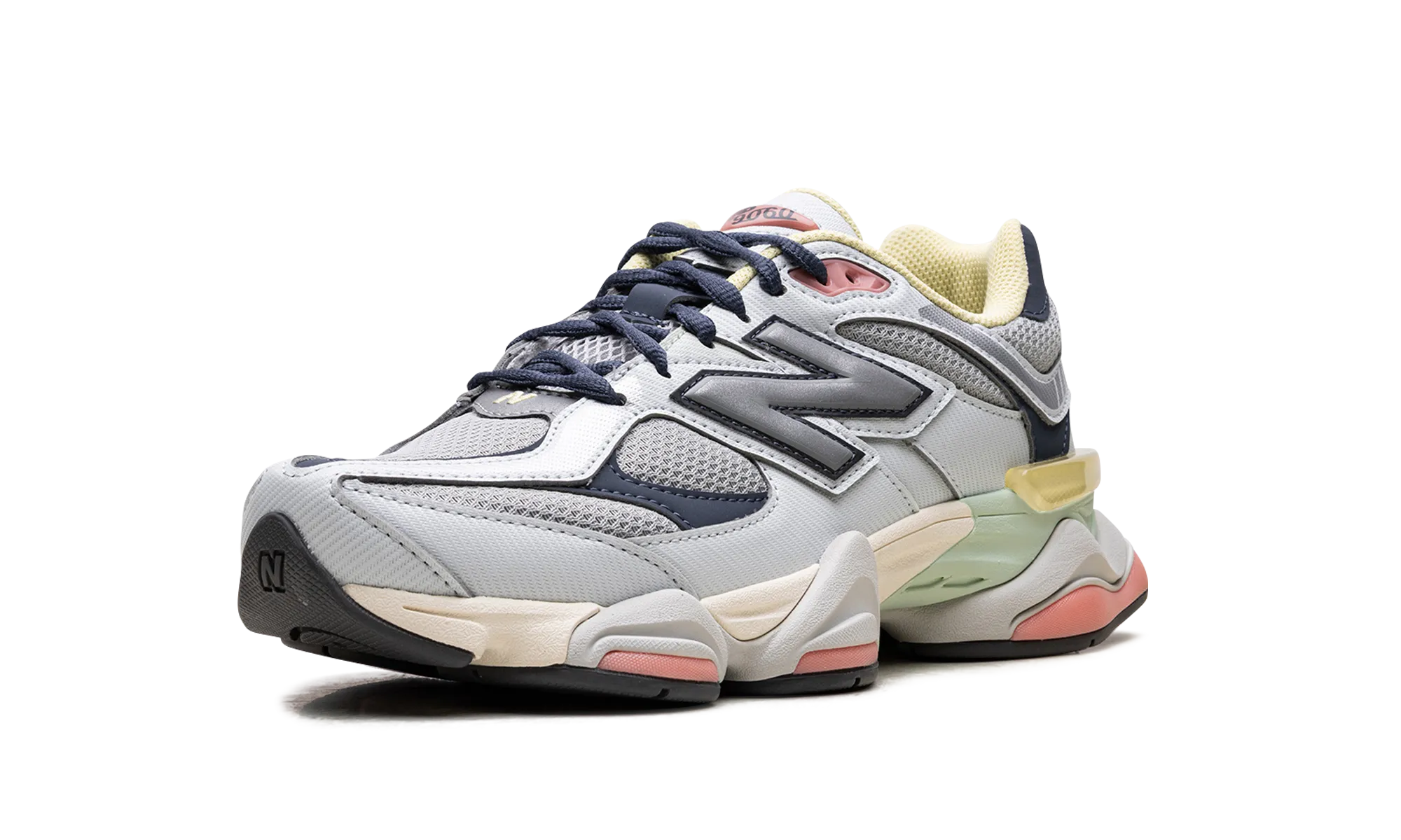 running in wide tracks shoes racing running footwear 9060 "Grey Yellow Navy"