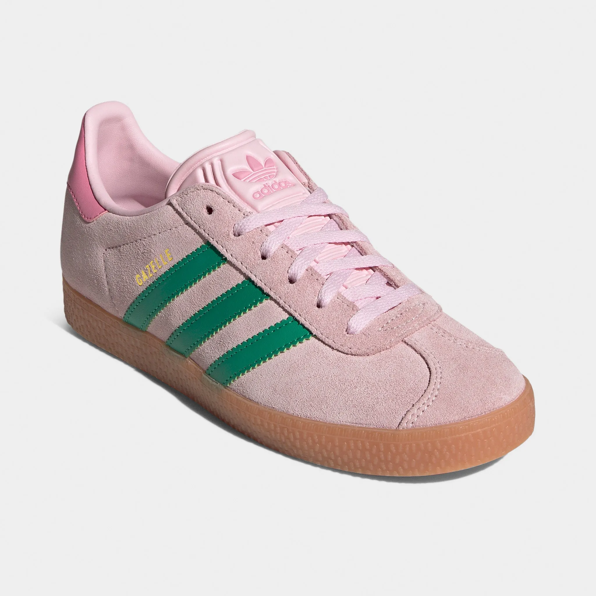 Fashion Glow Dry Fast adidas Juniors' Gazelle Clear Pink / Court Green - Bliss Pin