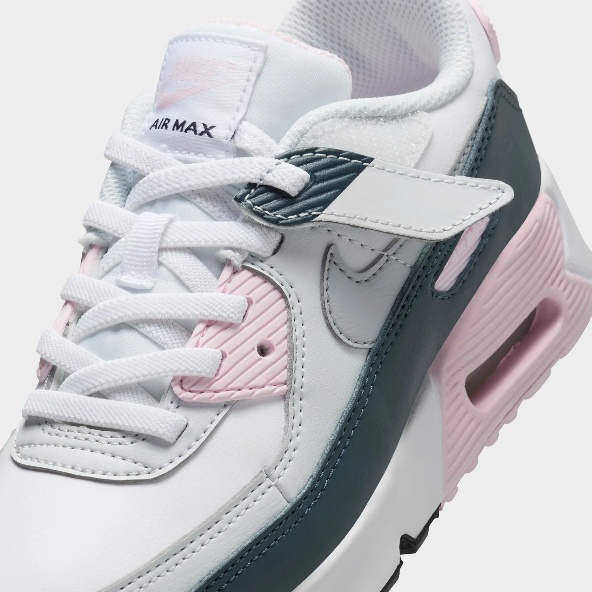 Nike Air Max 90 EasyOn PS White / Wolf Grey - Pink Foam Cool Pop Cotton Touch