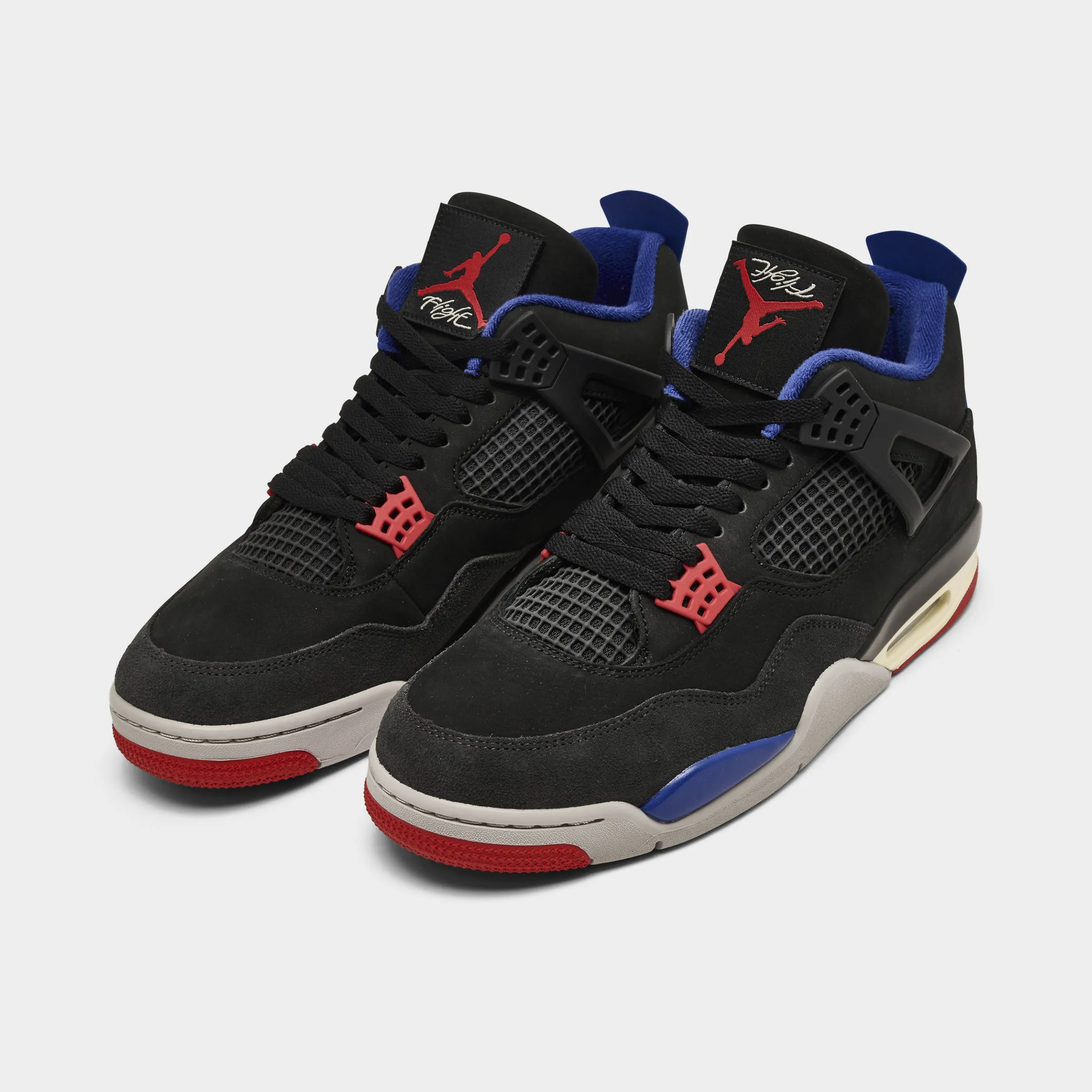 Easy To Clean Coach Step Jordan 4 Retro Black / Fire Red - Deep Royal Blue