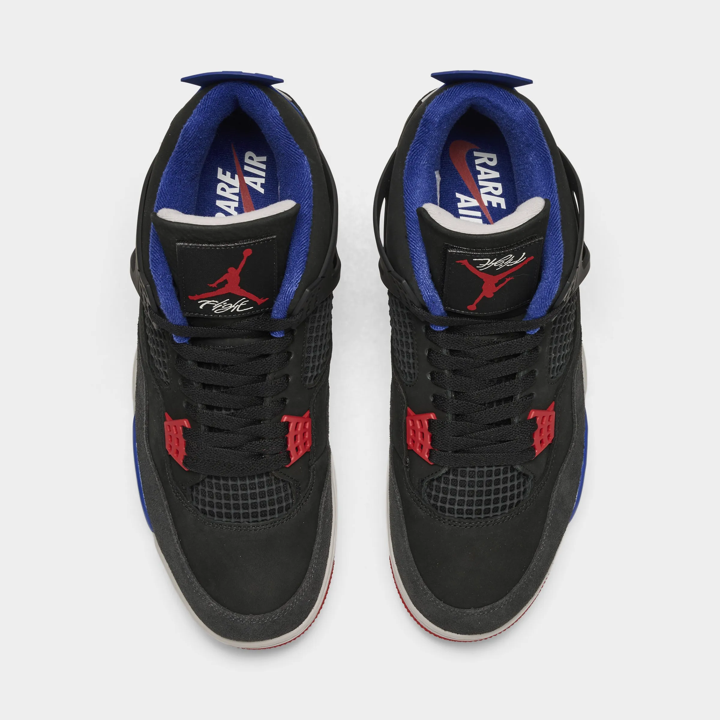 Jordan 4 Retro Black / Fire Red - Deep Royal Blue Mind Ease