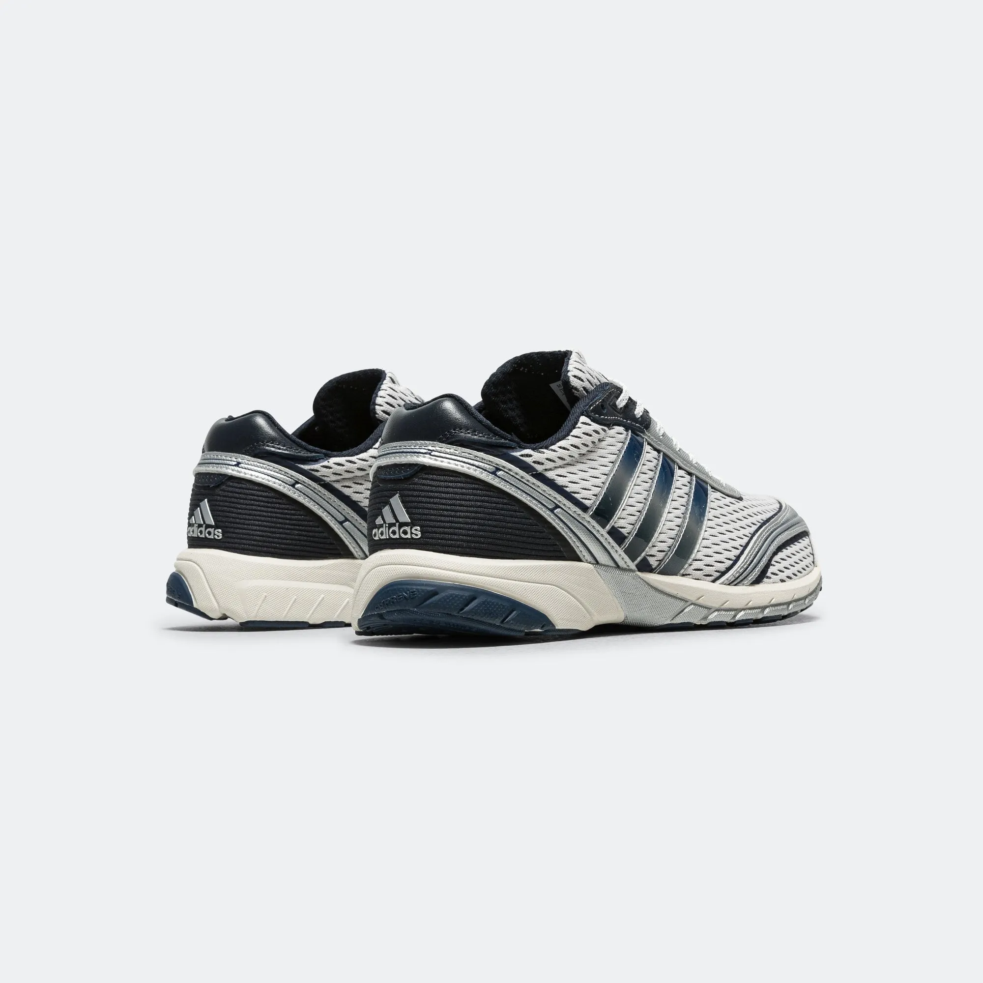 Womens Adizero Adios x Sporty & Rich - Footwear White/Collegiate Navy-Cloud White Gusseted Tongue Design