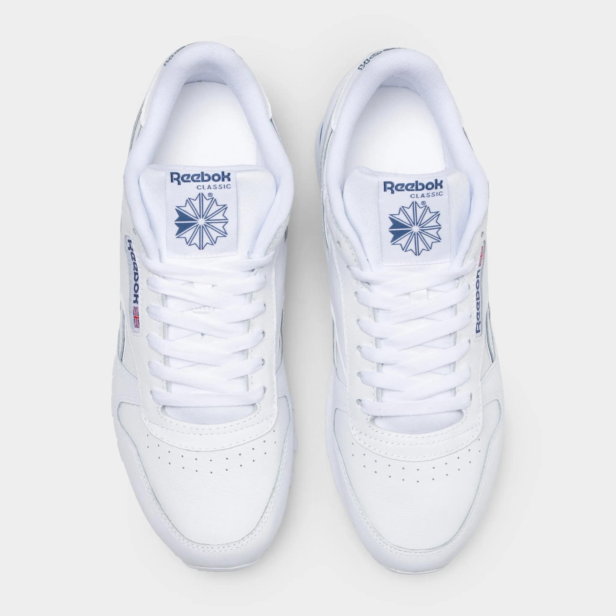 Reebok Classic Leather White / White - Twilight Blue Comfort support Arch Care