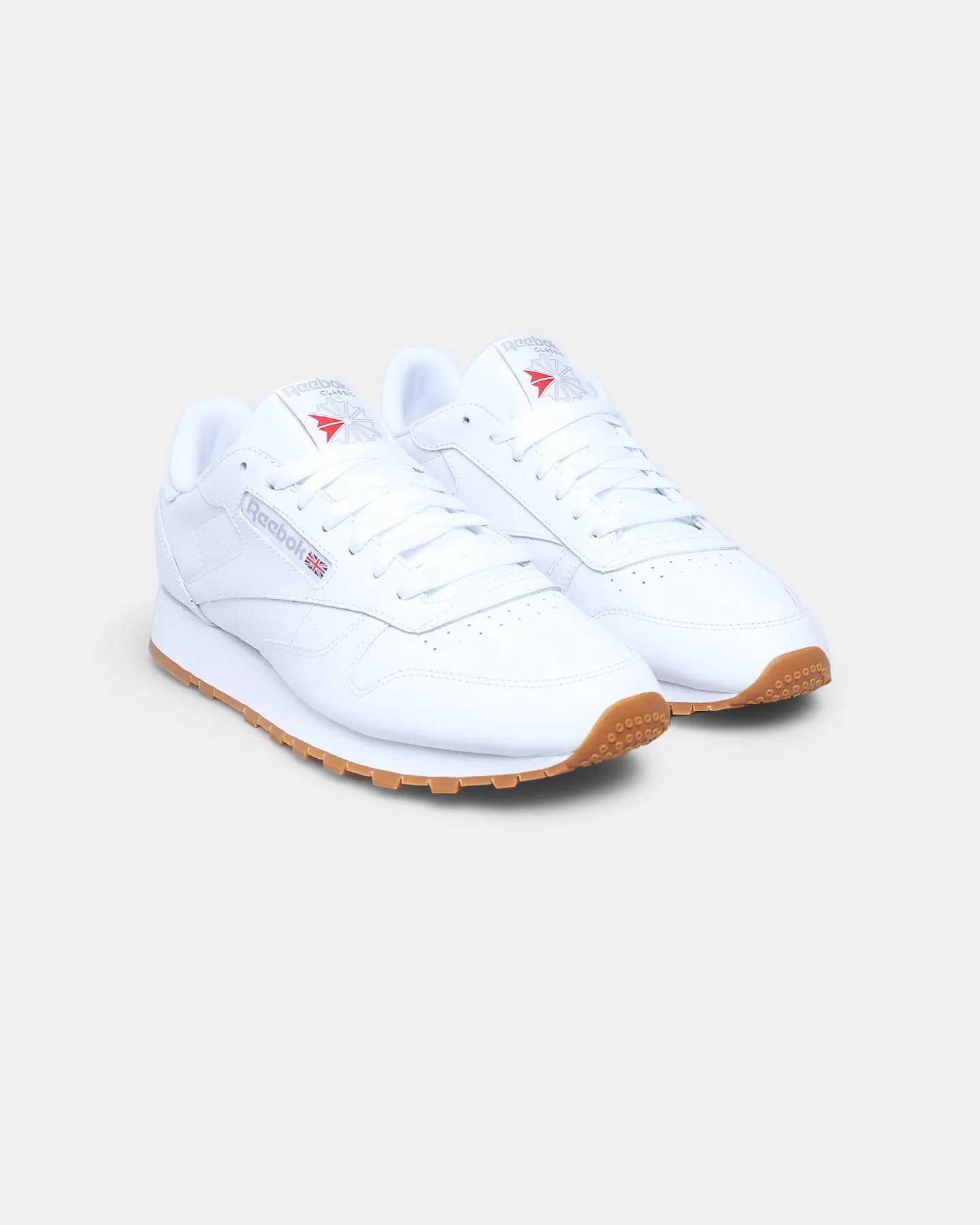 Reebok Classic Leather White/Pure Grey 3/Red Durable outsole Narrow Fit