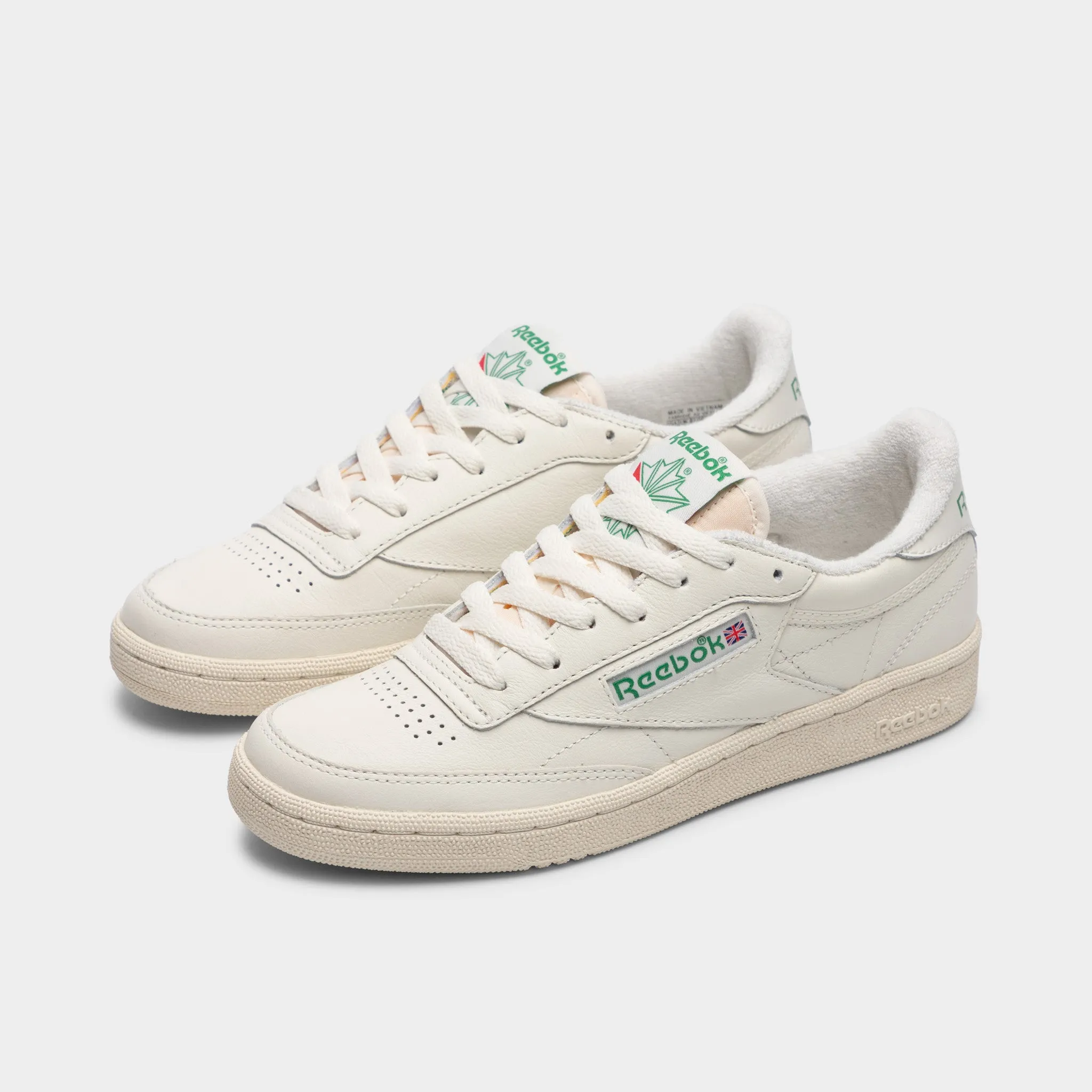 Reebok Womens' Club C 85 Vintage Chalk / Alabaster - Green Soft Pace