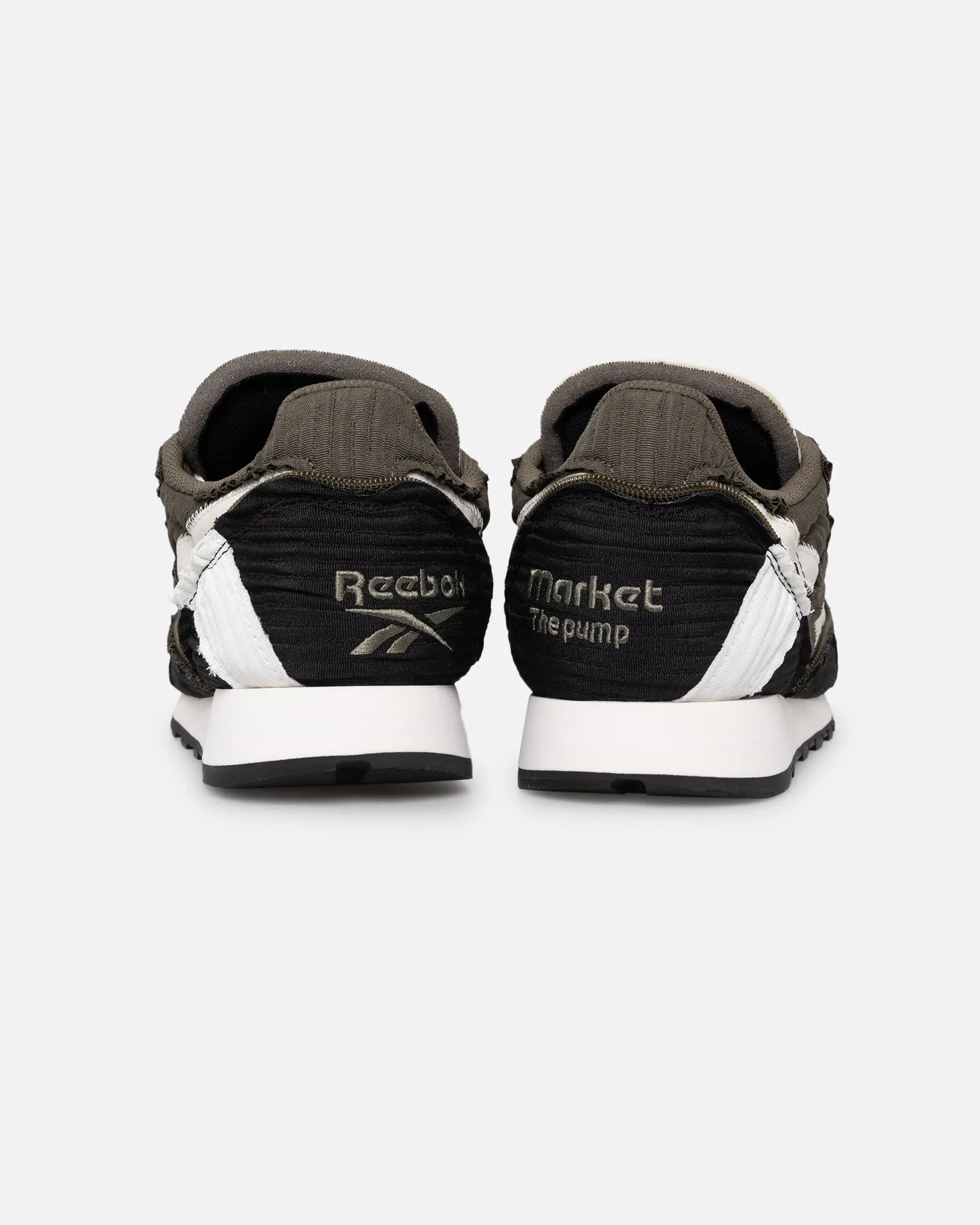 Reebok X MARKET Classic Leather Pump Army Green/Core Black Zip Up