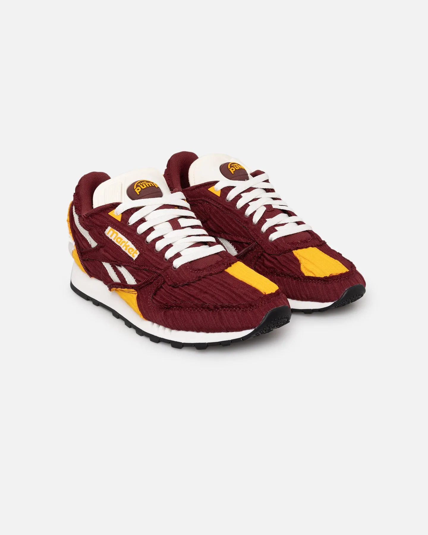 Reebok X MARKET Classic Leather Pump Burgundy/Gold Bounce Edge Climb Strong