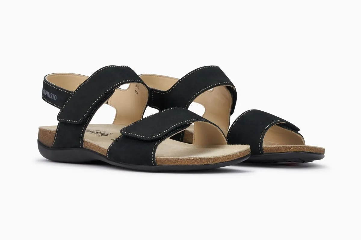 Mephisto Women's Agave Black Soft Buc Theatre Premiere Canvas Material