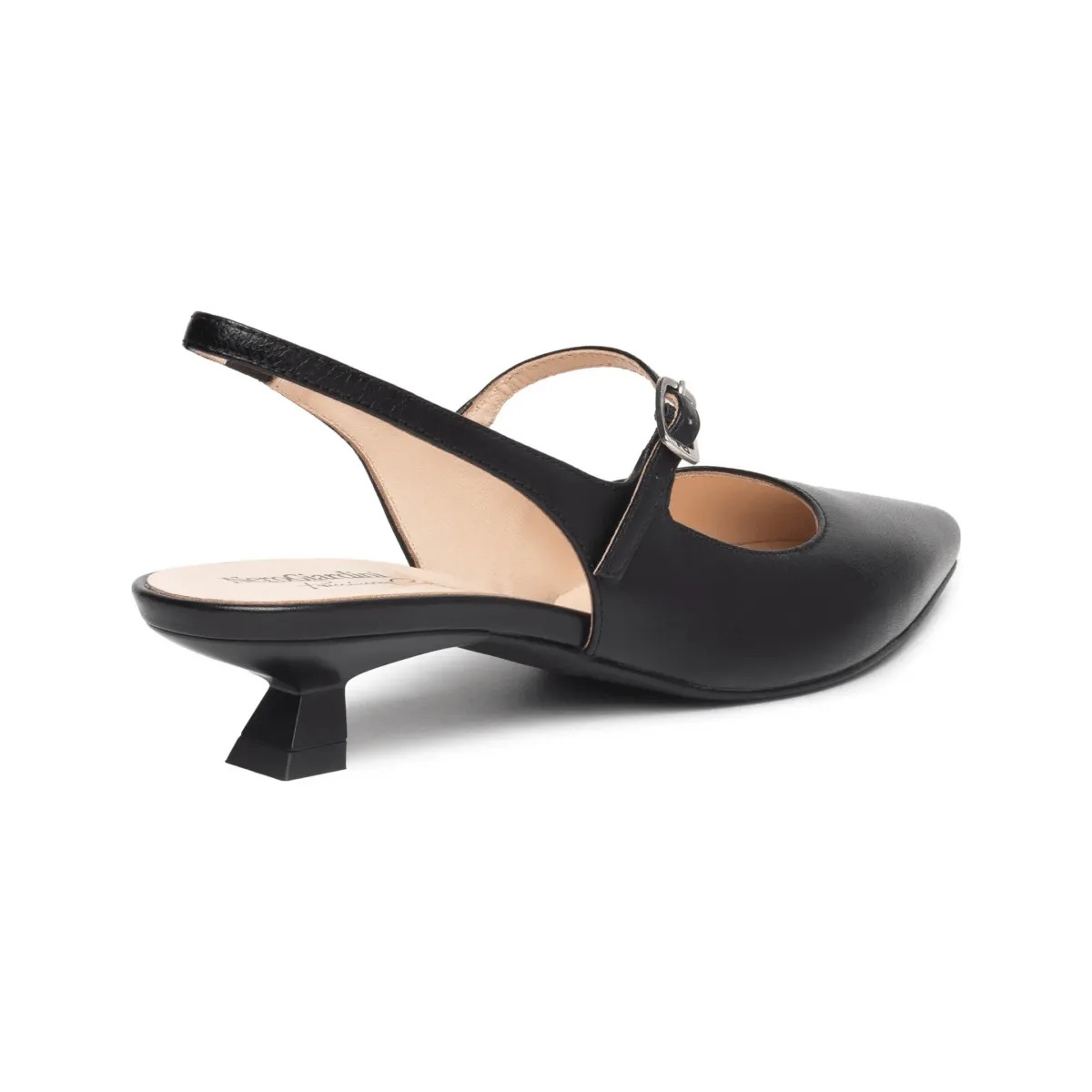 NeroGiardini Women's E5 12260 DE Black Leather Decorative Stitch Silent Walk