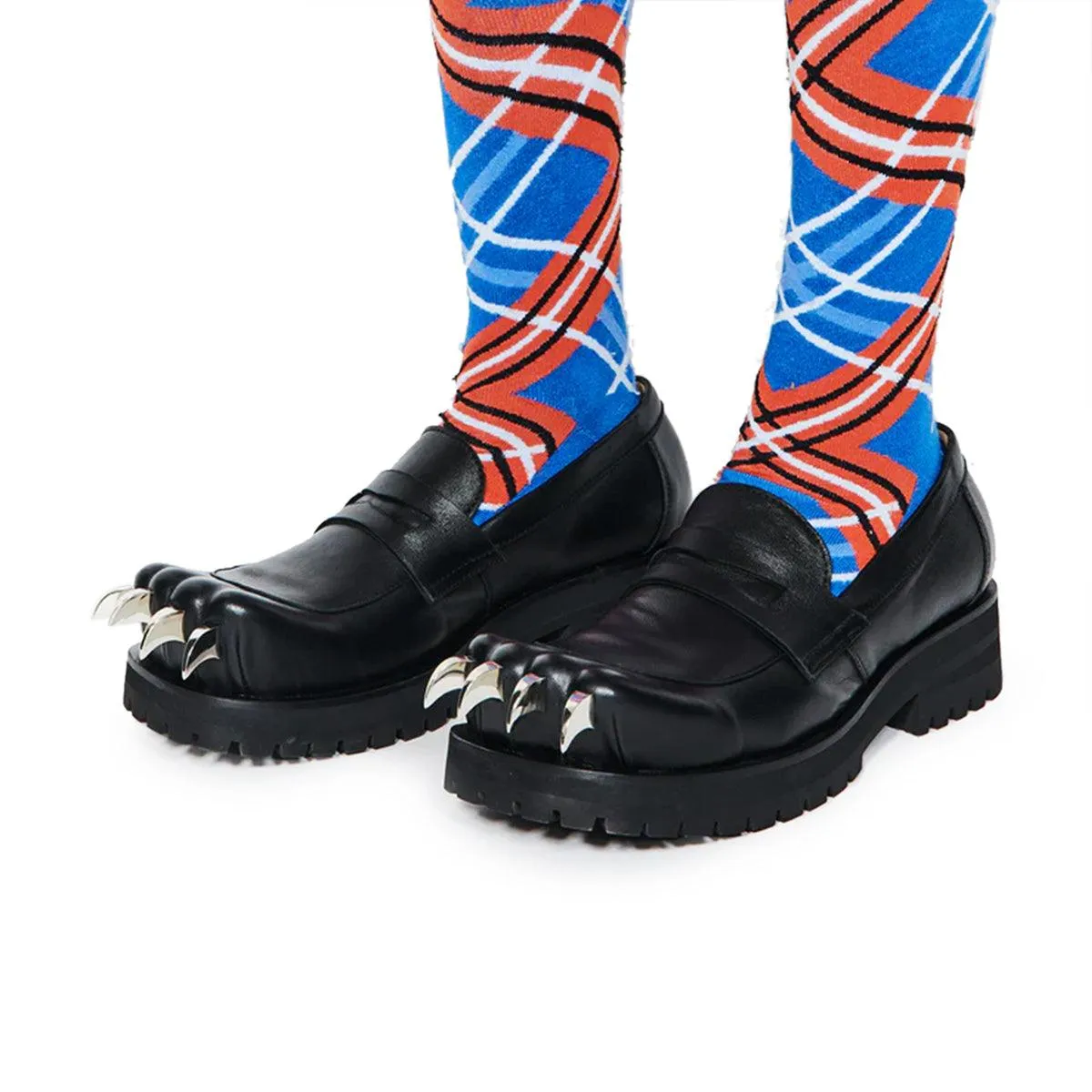Leather Moccasin Moggies 'Black' heaviest wooden