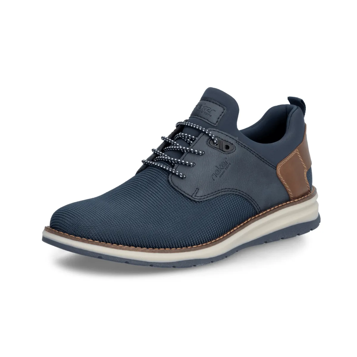 Glossy Edge Street Chic Rieker Men's Dustin 14750-14 Baltic/Lake/Mogano/Navy