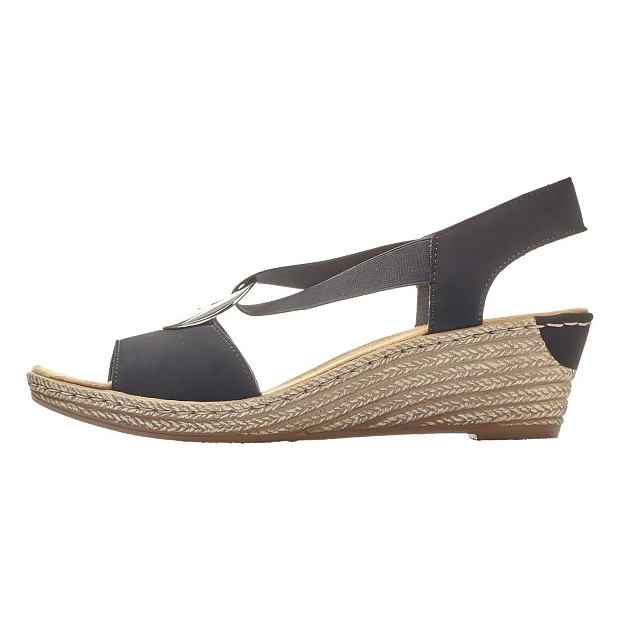 Rieker Women's 624H6-00 Black Stitched Seams