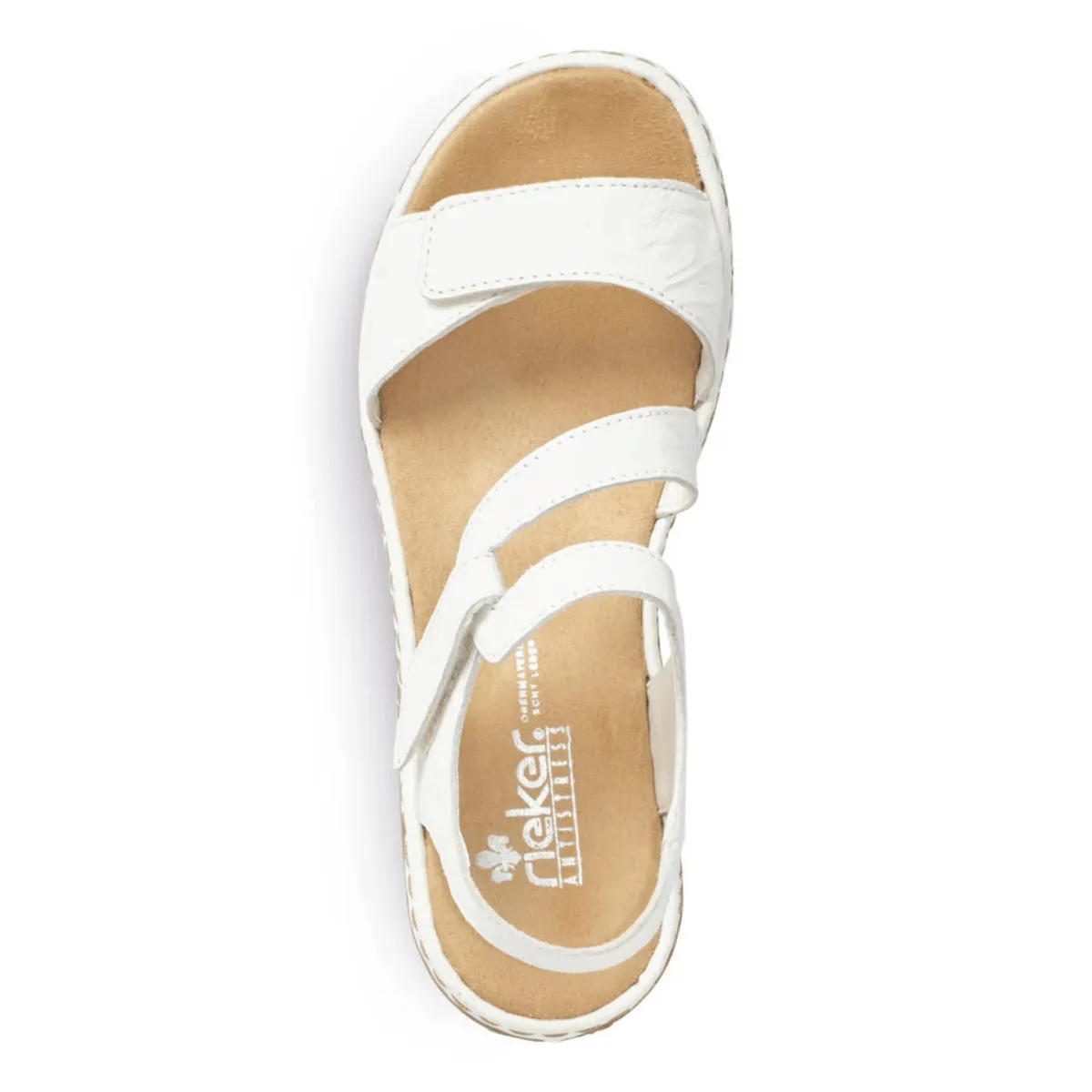 Rieker Women's 659C7-81 Regina White Leather Stable Structure