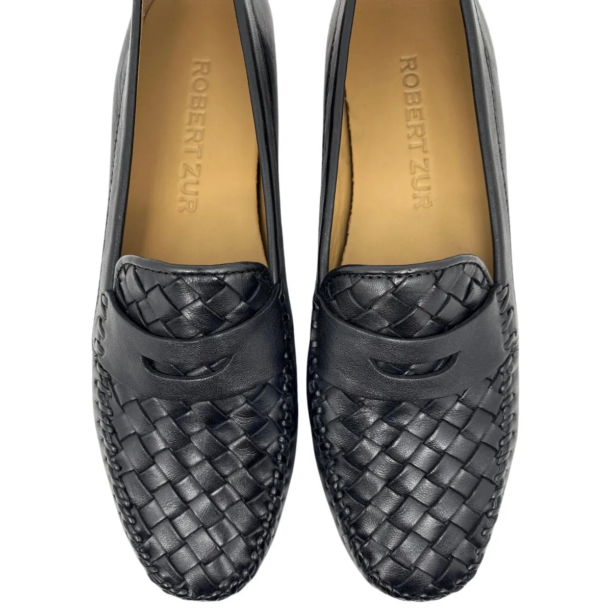 Robert Zur Women's Petra Black Woven Leather Everyday Style
