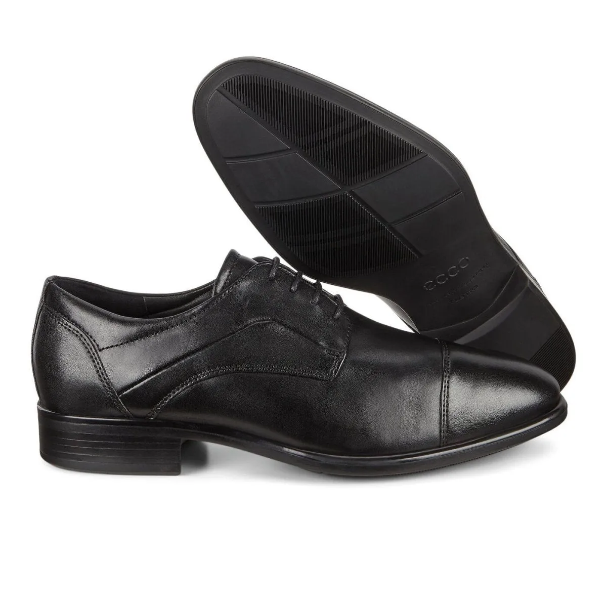 ECCO Men's City Tray Derby Shoe Black Refined Style True Craft