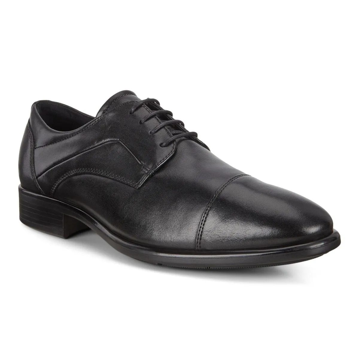 ECCO Men's City Tray Derby Shoe Black Luxurious Comfort British Style