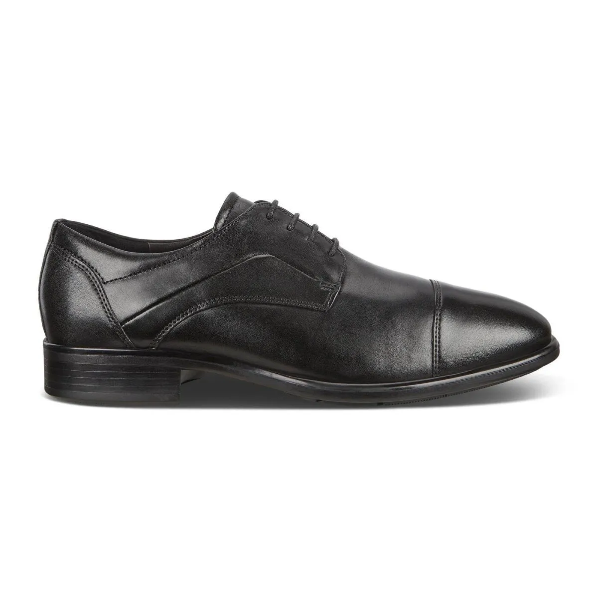 ECCO Men's City Tray Derby Shoe Black Slip On Timeless Style