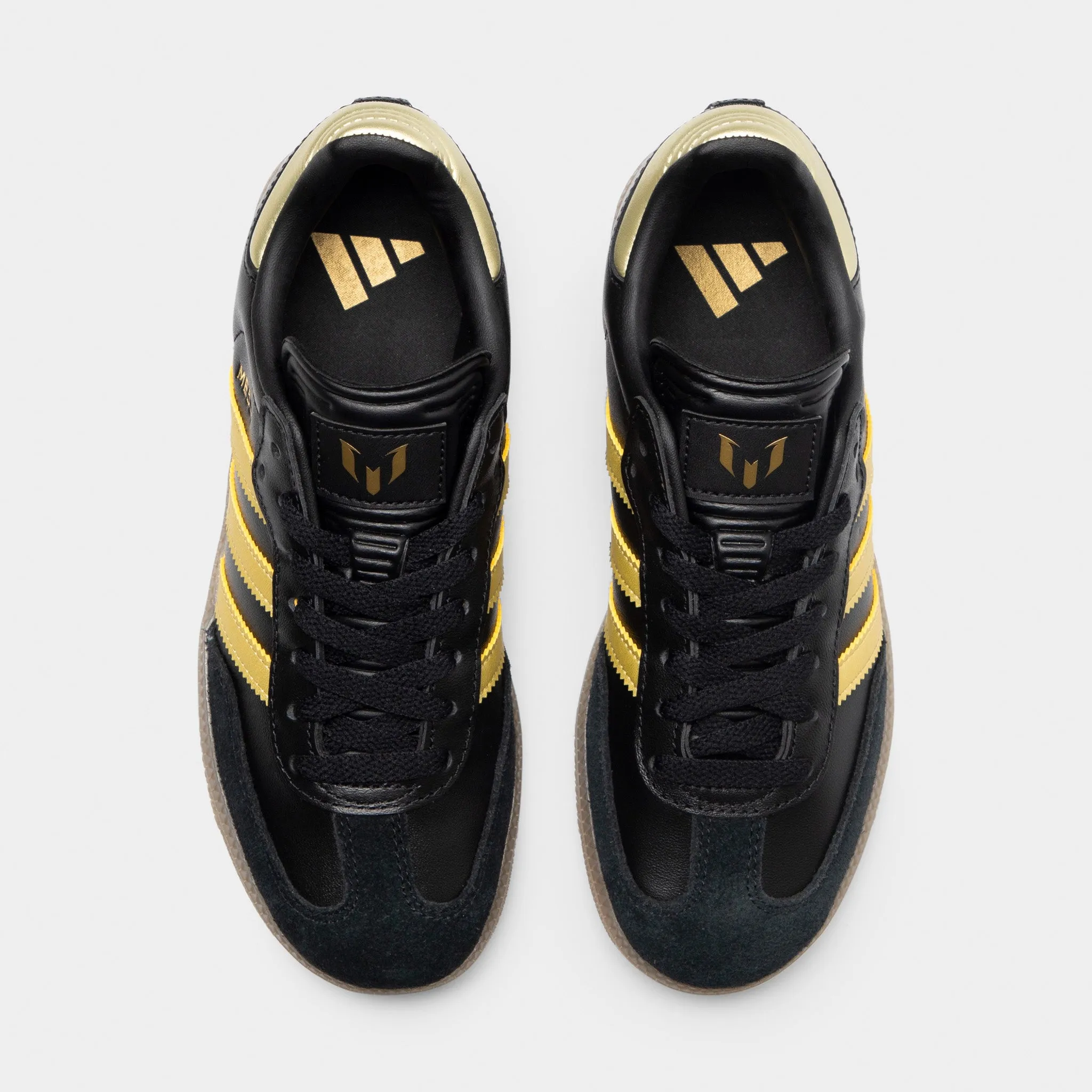 adidas Juniors' Samba Messi Core Black / Gold Metallic - Gum Storm Guard Pond Walk