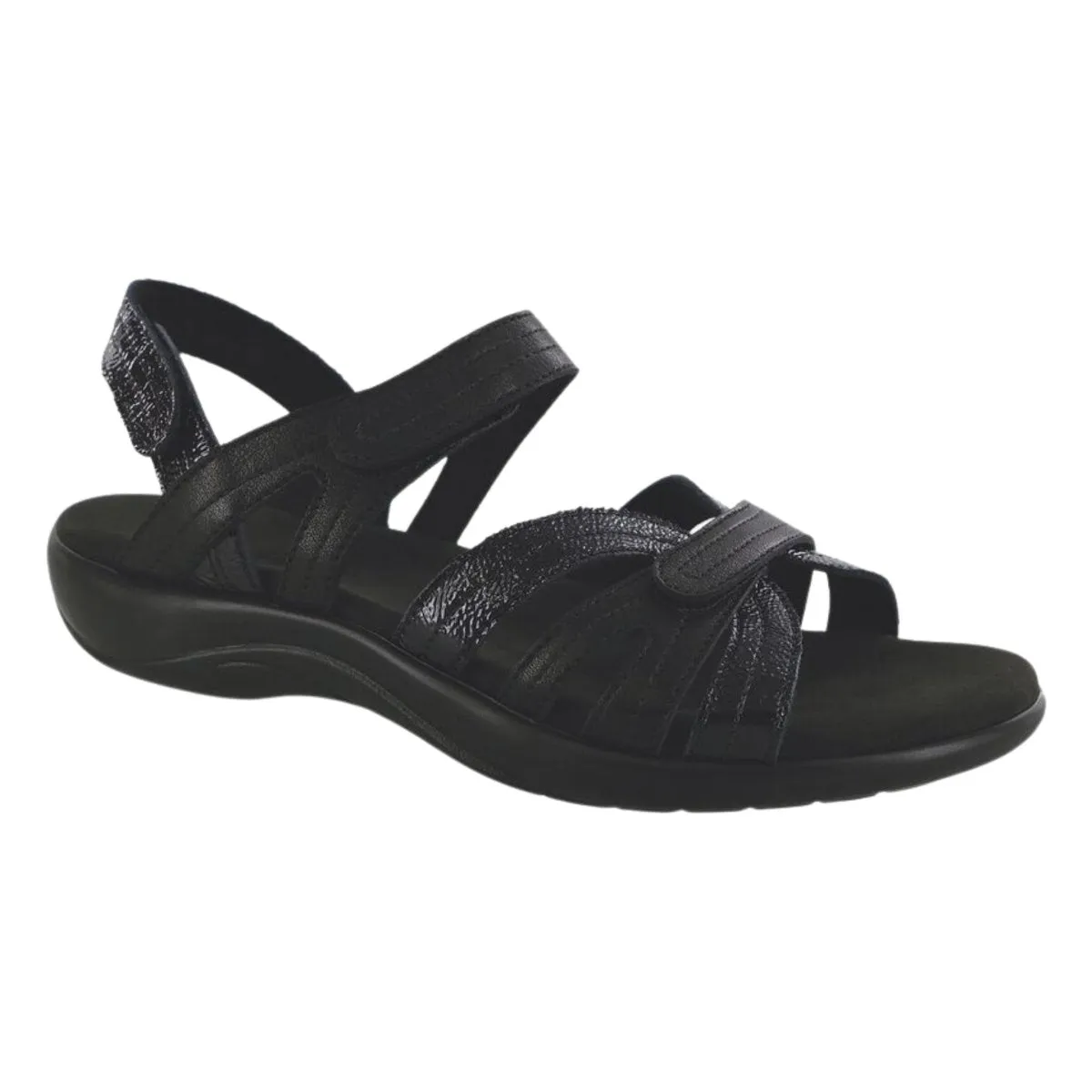 S A S Women's Pier Sepia Black Sand Leather Vintage Edge