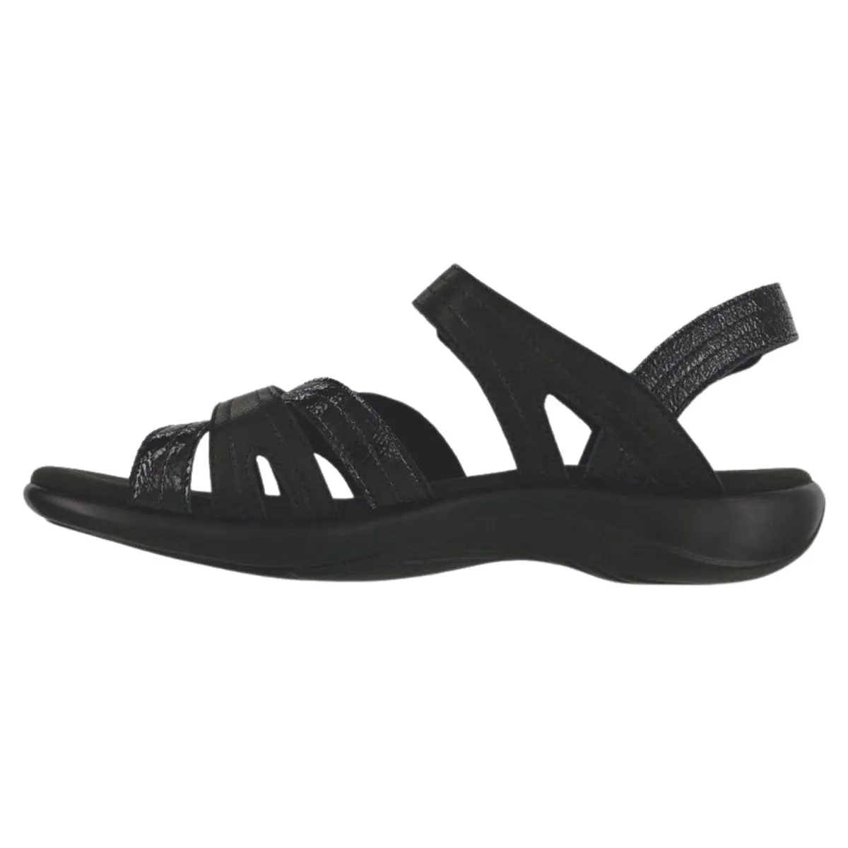 S A S Women's Pier Sepia Black Sand Leather Edge Look