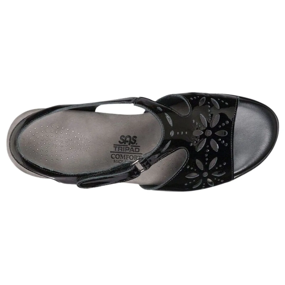 S A S Women's Sunburst Black Patent Machine washable