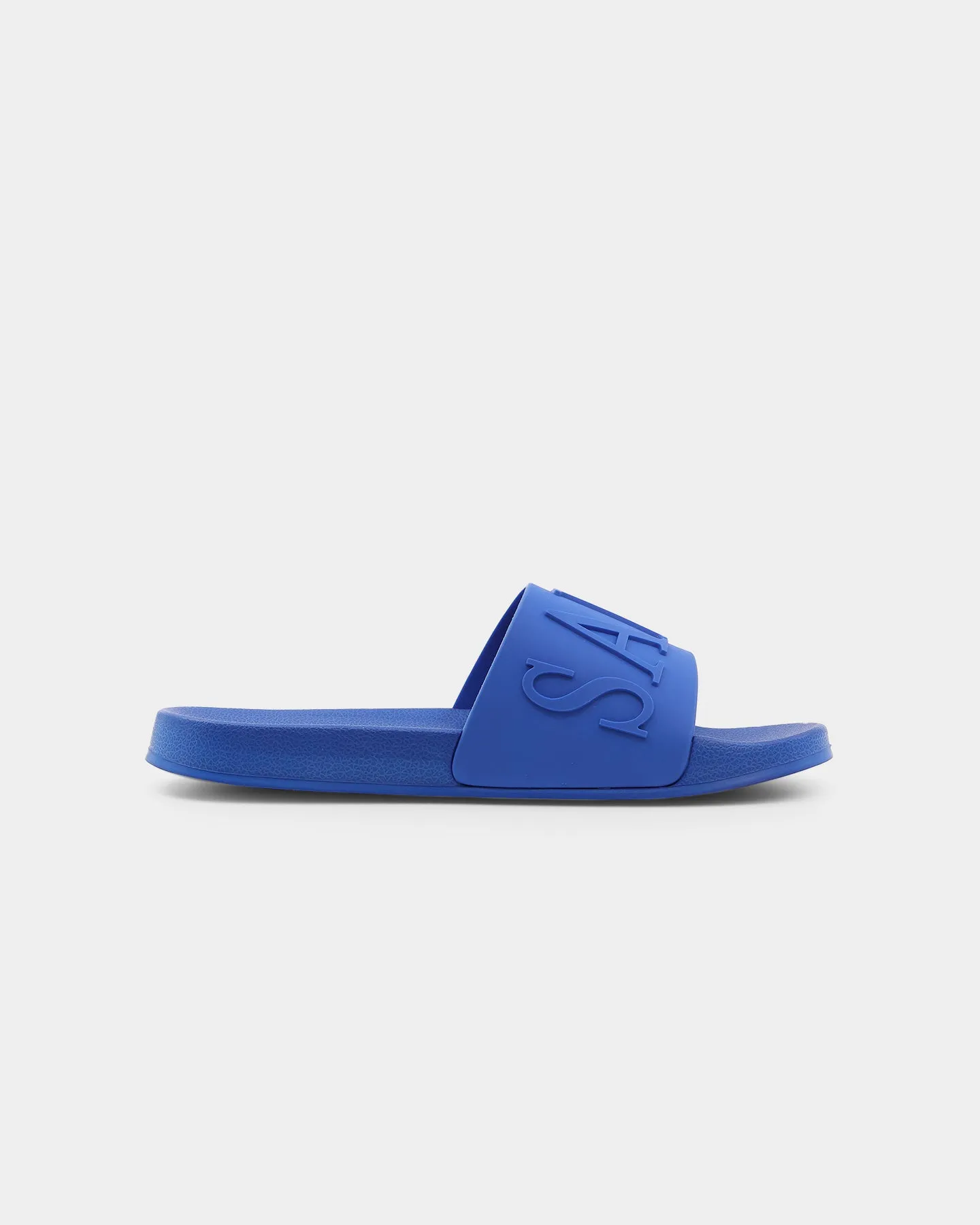 Durable Construction Leather Saint Morta Alameda Pool Slide Cobalt Blue