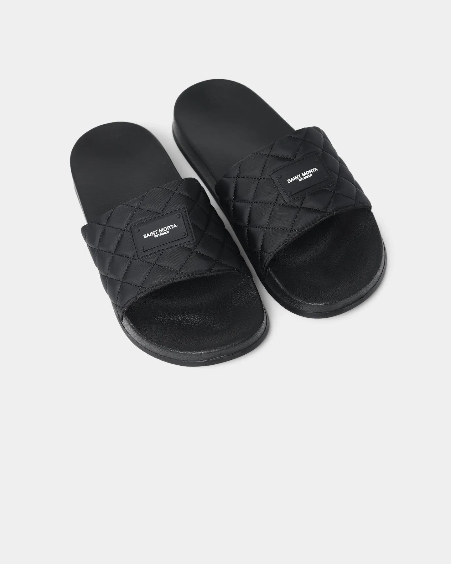 Adult Ease Game Edge Saint Morta Annex Quilted Slides Black
