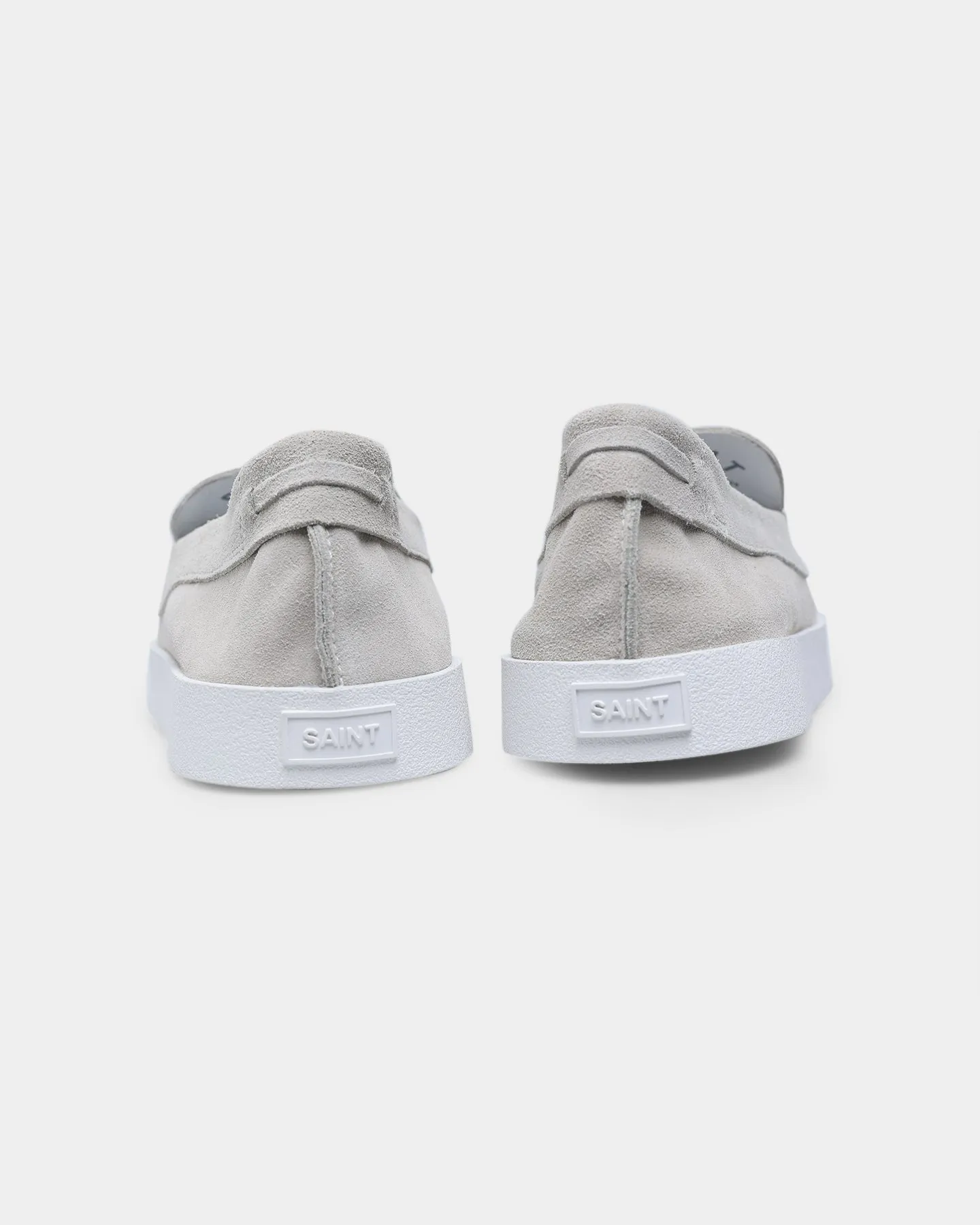 City Pace Scandi Clean Saint Morta Hemisphere Suede Slip On Loafer Light Grey/White