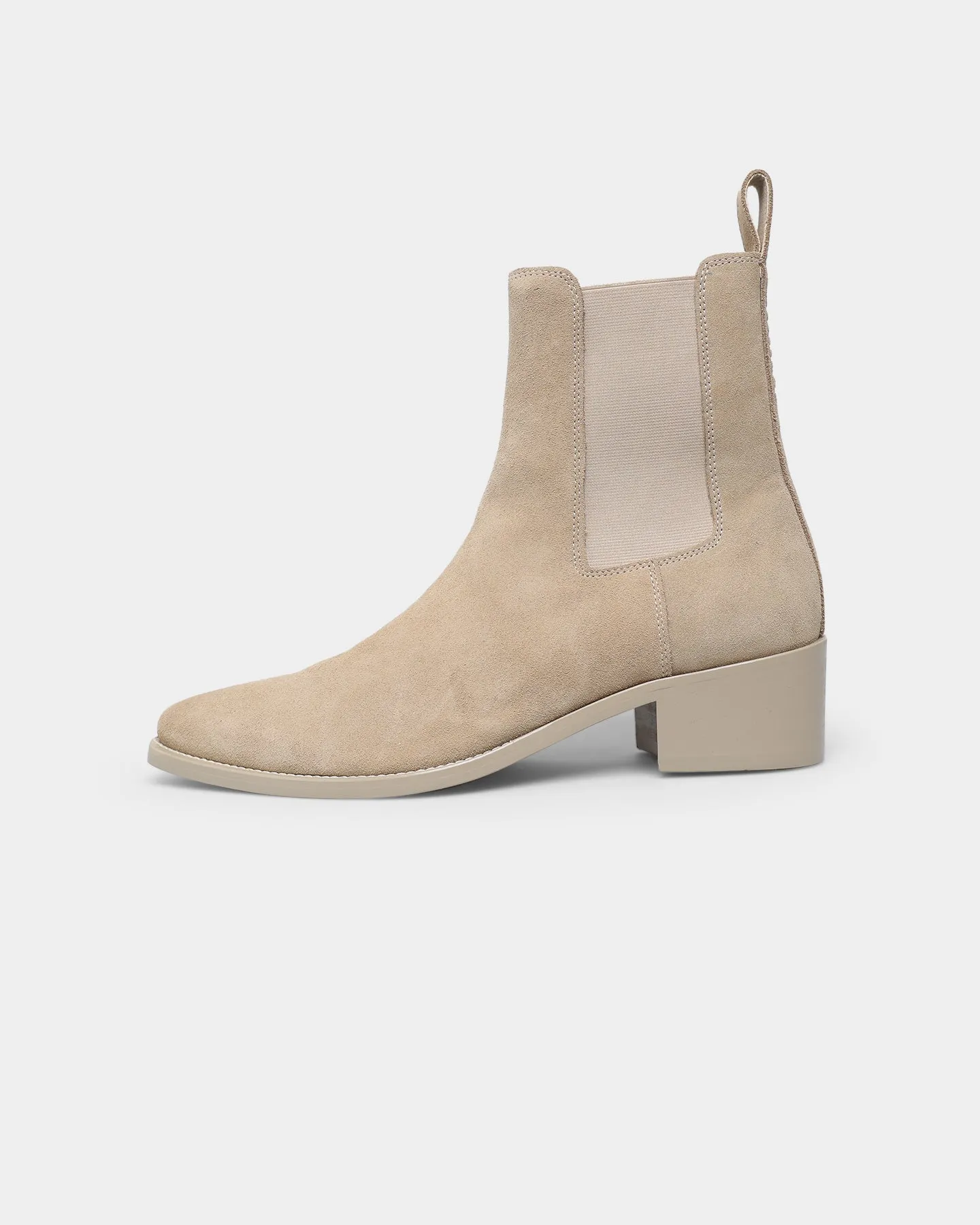 Tech Knit Saint Morta Nomad Pointy Toe Chelsea Boot Light Stone