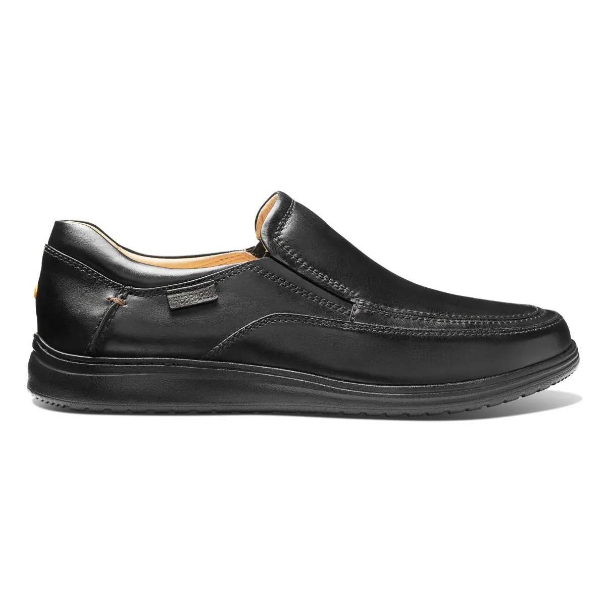 Samuel Hubbard Men's Featherlight Olema Loafer Black Leather Adjustable Straps synthetic material