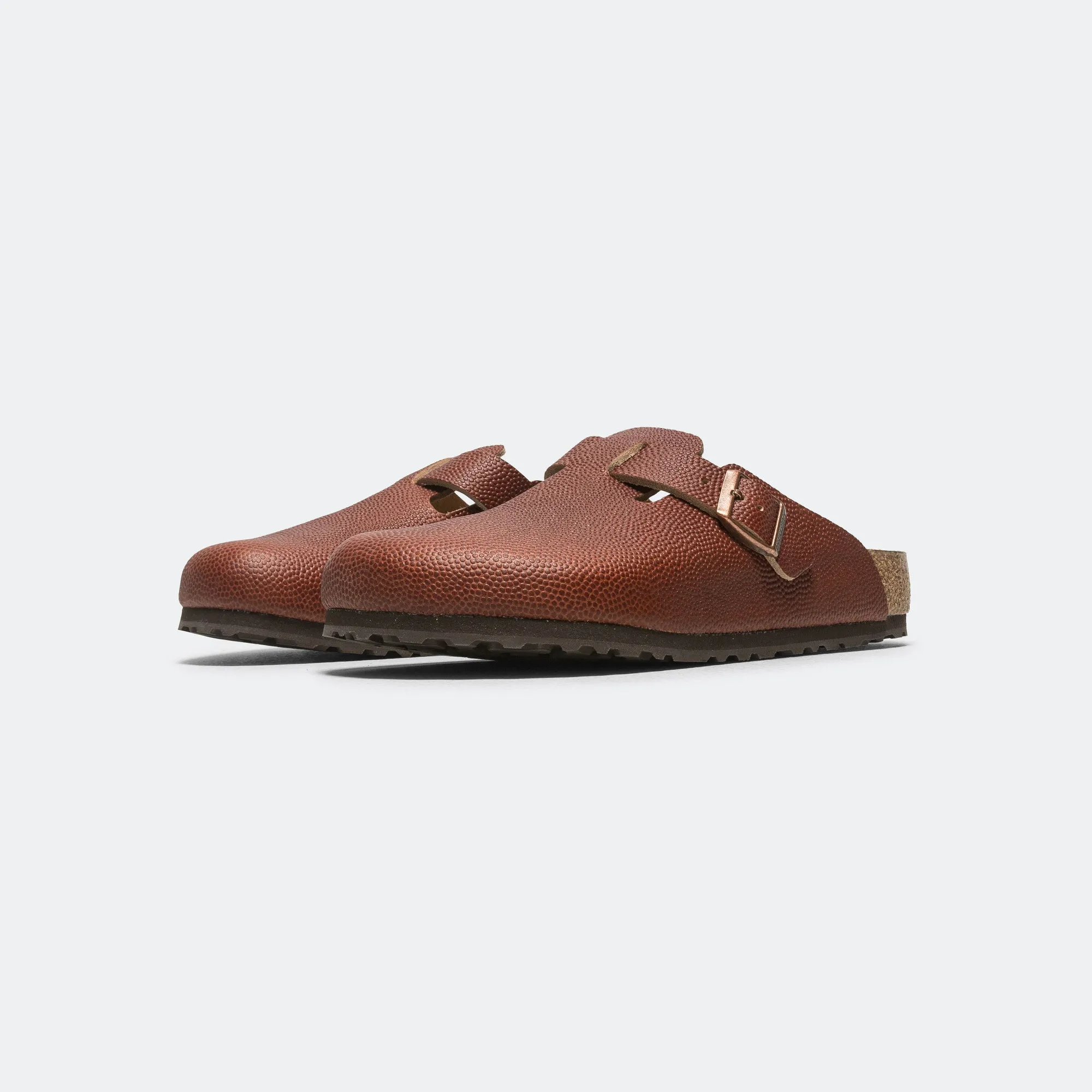 Beach Shoes for Men Boston - Ginger Brown Embossed Natural Leather