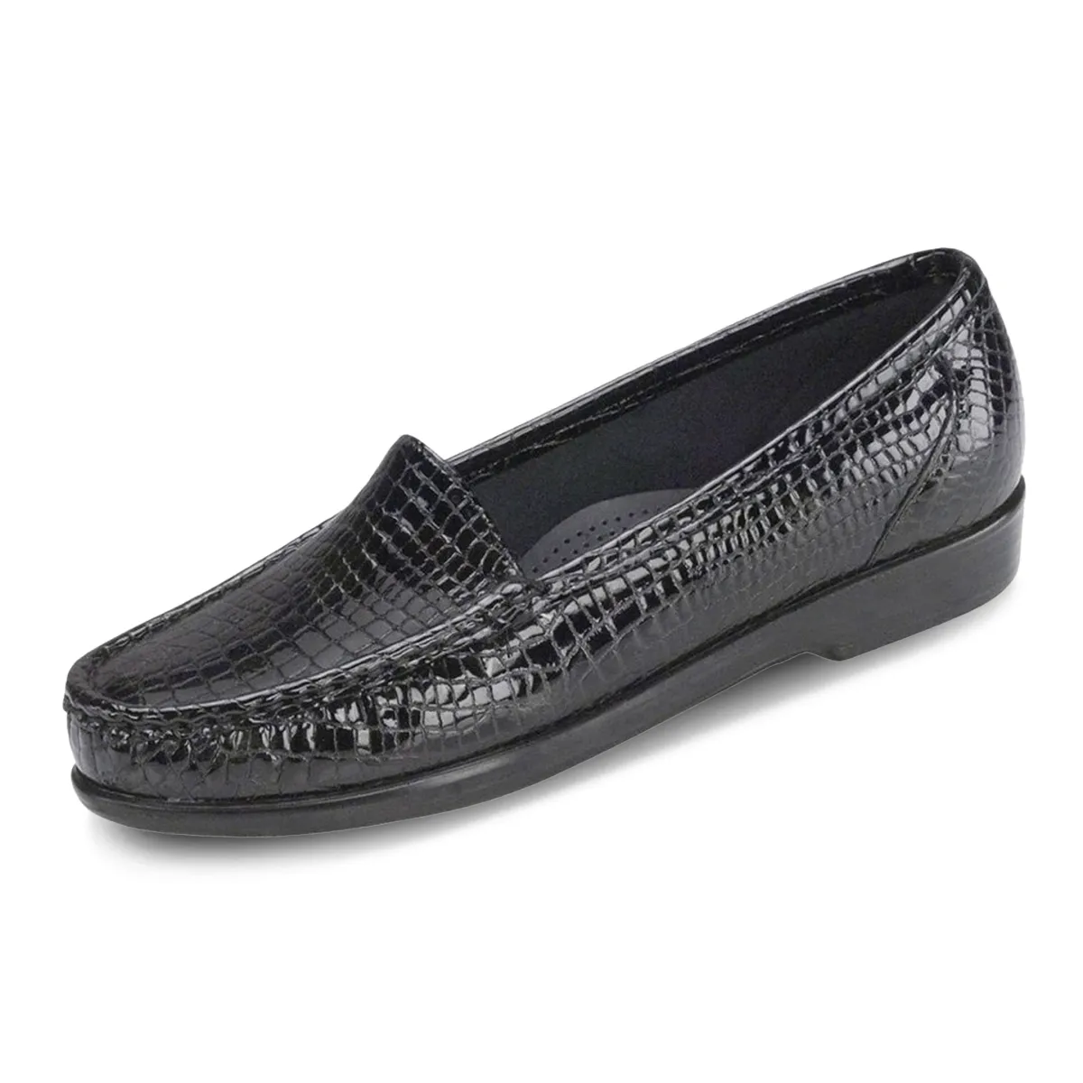 SAS Women's Simplify Black Croc Taper Shape