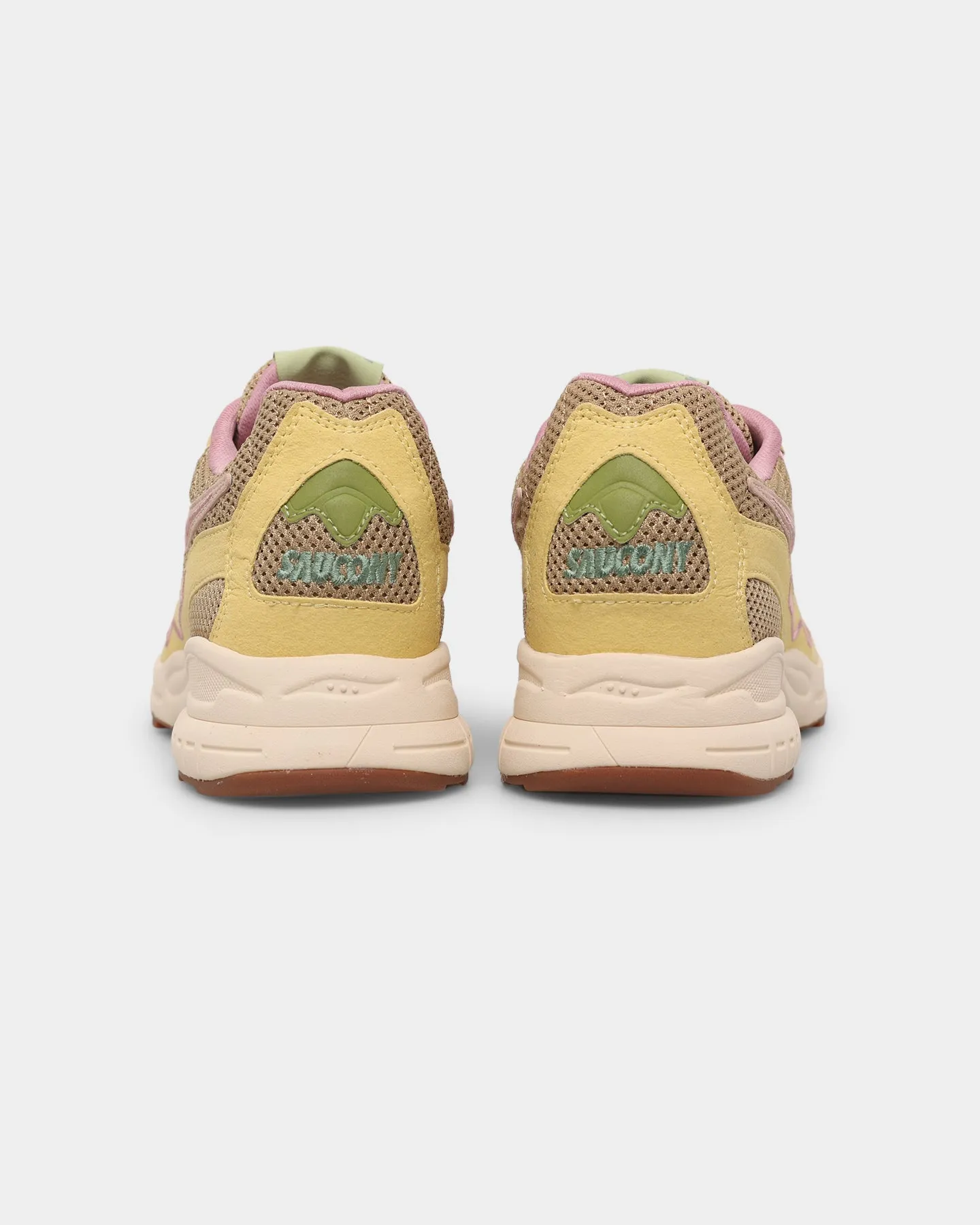 Saucony 3D Grid Hurricane Tan/Light Yellow Photo Glam Stride Bold