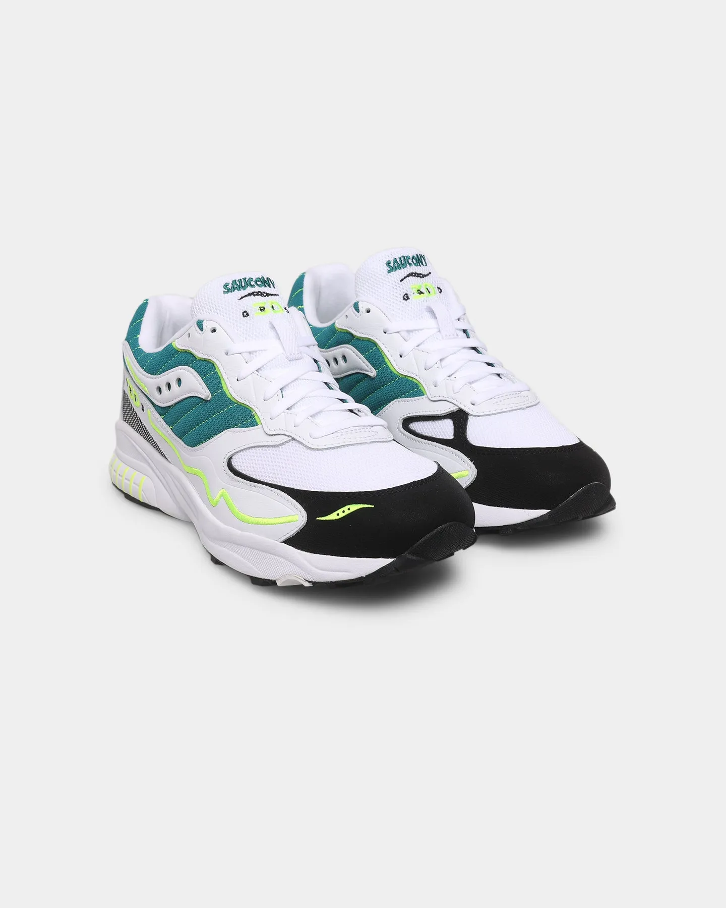 Saucony 3D Grid Hurricane White/Green Comfortable Wear