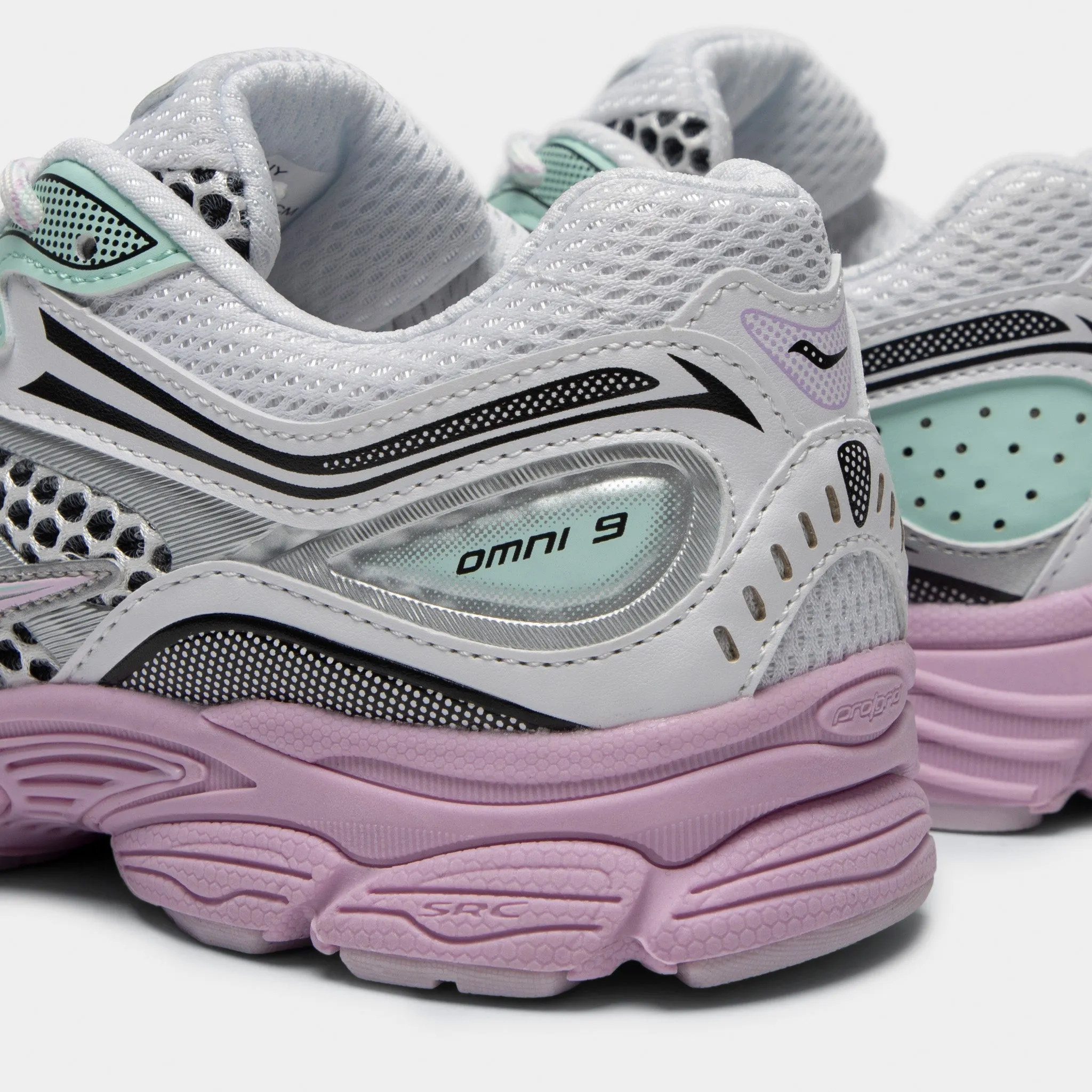 Saucony Juniors' Omni 9 White / Lilac Fitness Easy Flow