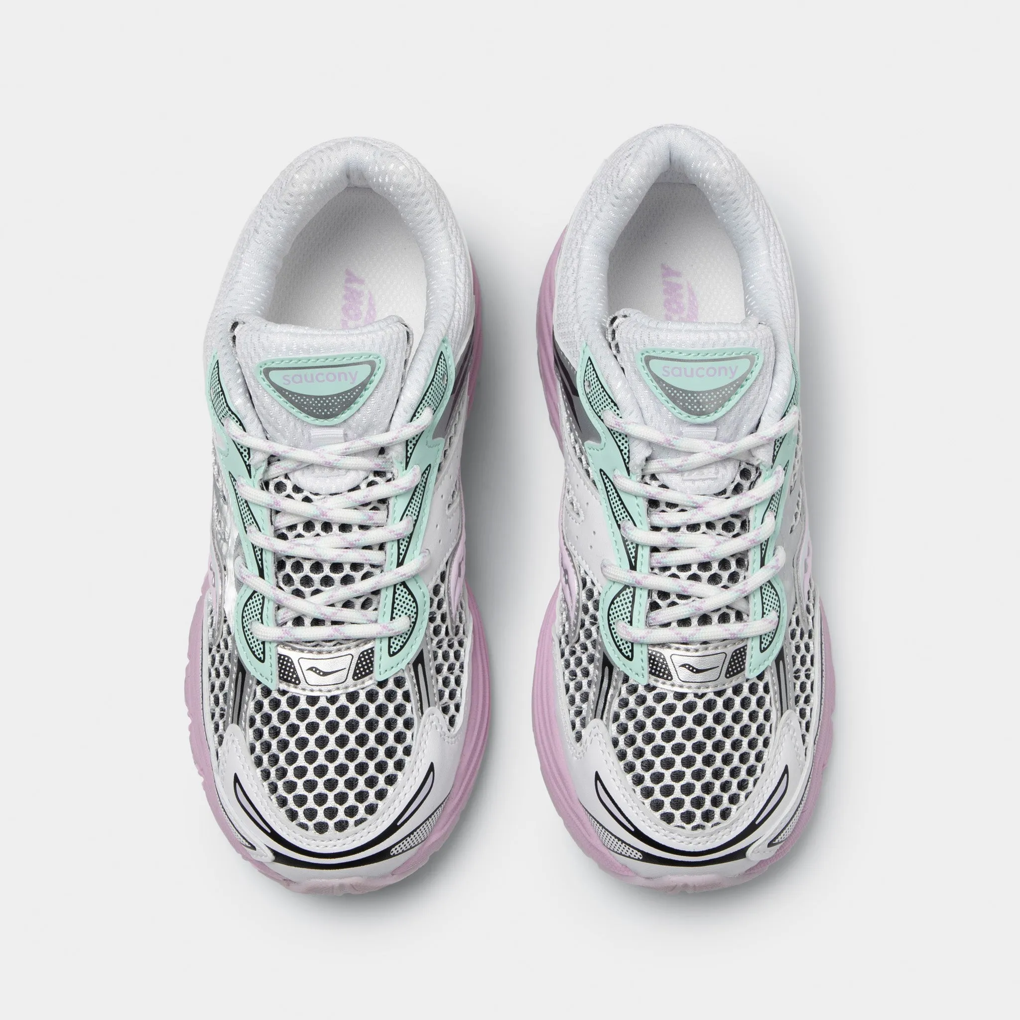 Saucony Juniors' Omni 9 White / Lilac Color Pop