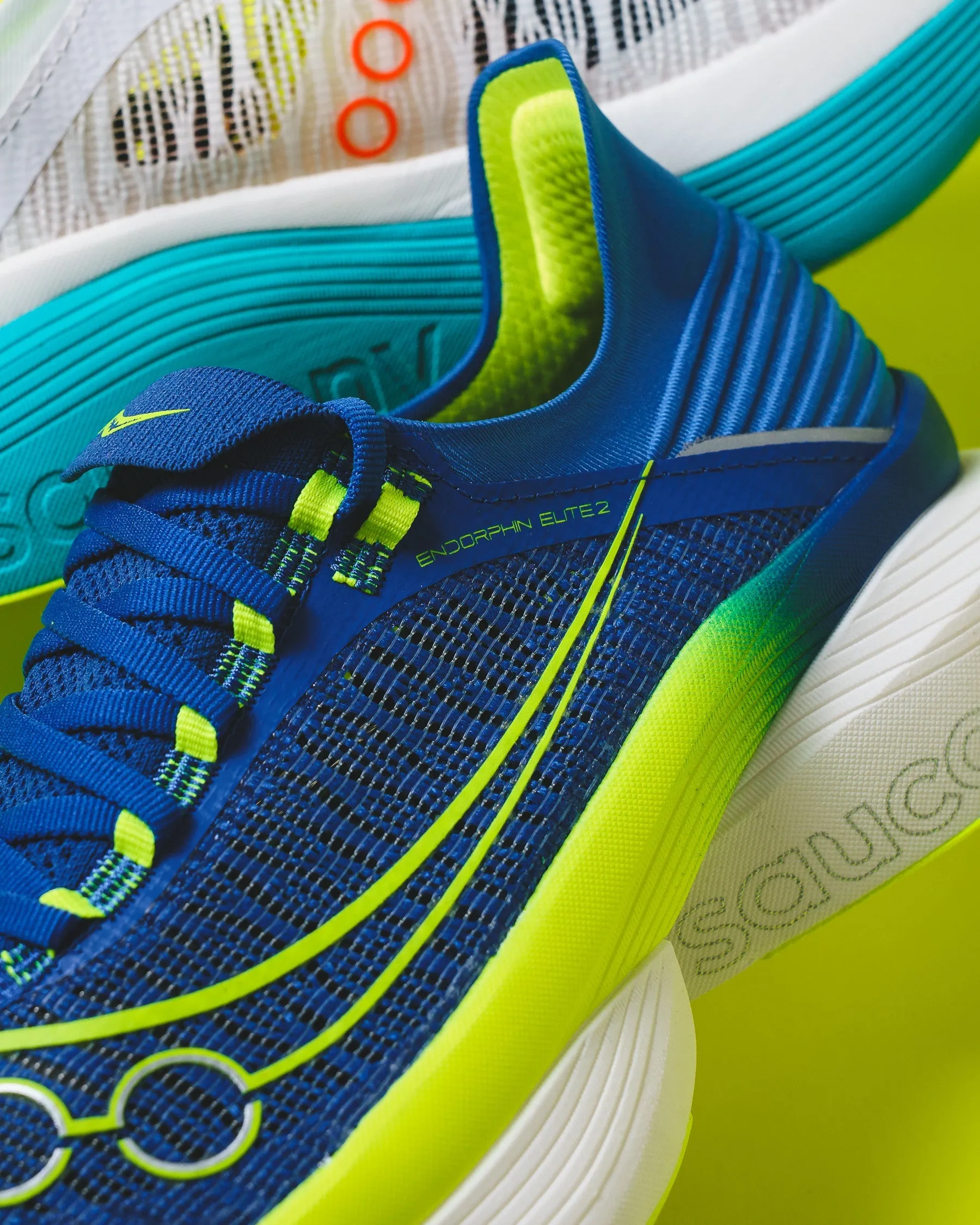 Knee support gel shoes Saucony Men Endorphin Elite 2 Lapis Citron S30994-285